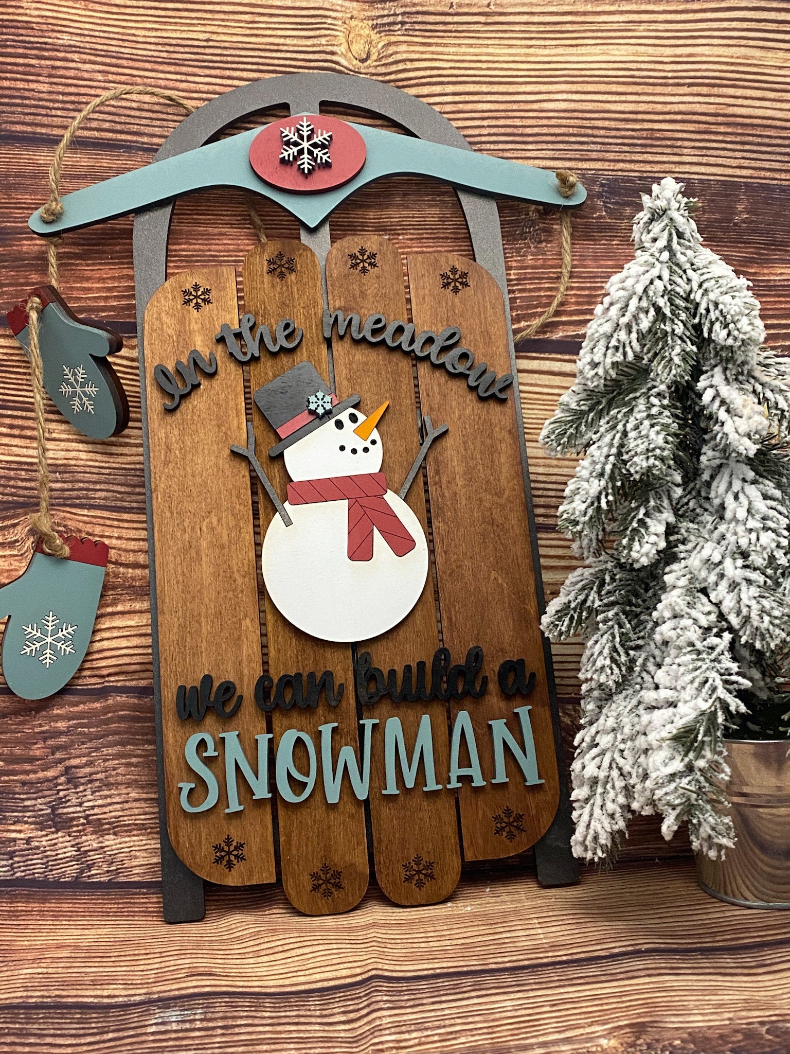 Decorative Christmas Sled, Glowforge SVG, Vintage Sled Door Hanger SVG, Laser ready Christmas SVG, Christmas Door Hanger, Winter Decor svg