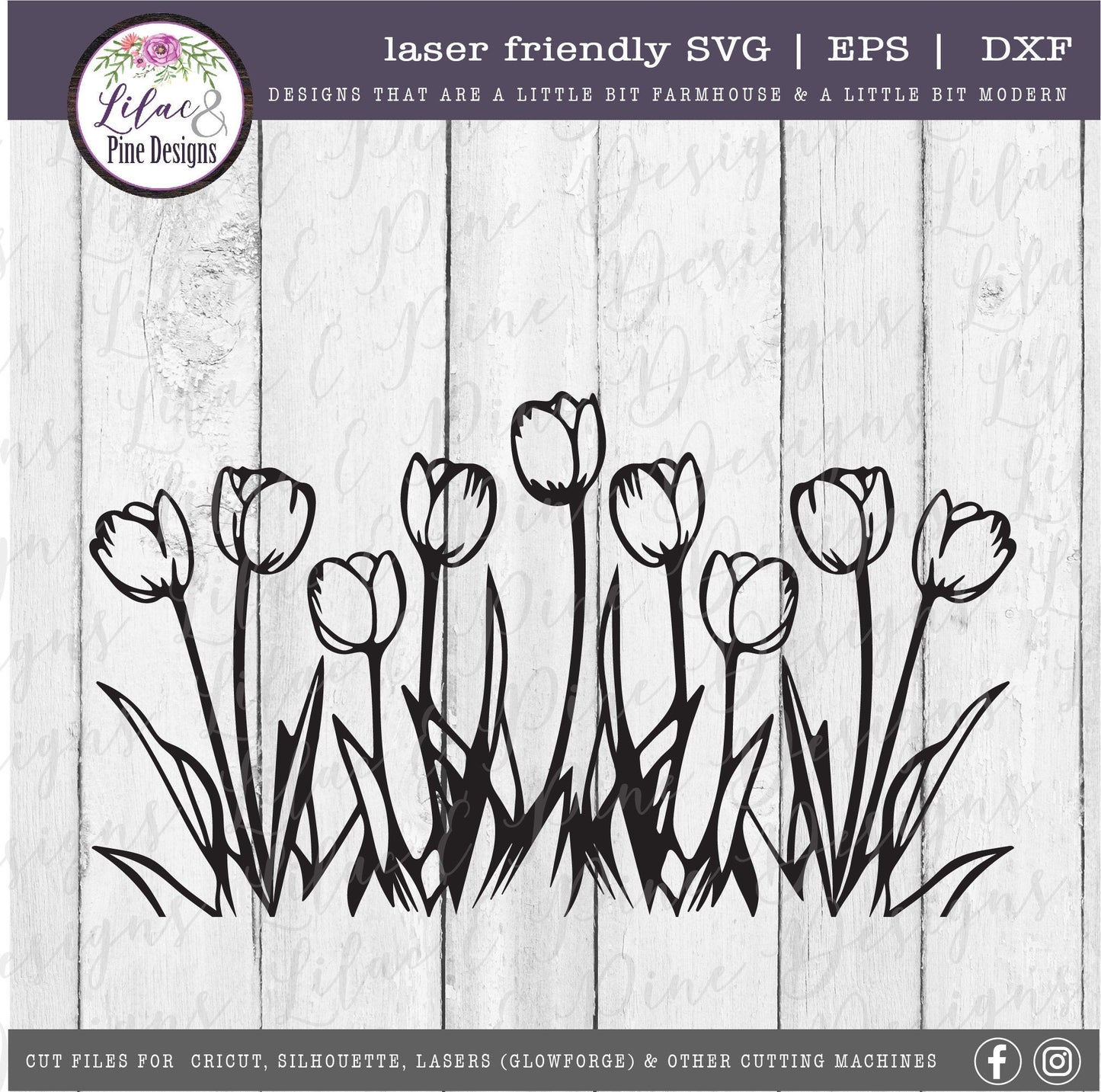 tulip garden SVG, spring floral decor SVG, tulips svg, flowers SVG, spring sign, farmhouse decor, Cricut svg, Glowforge Svg, laser cut file