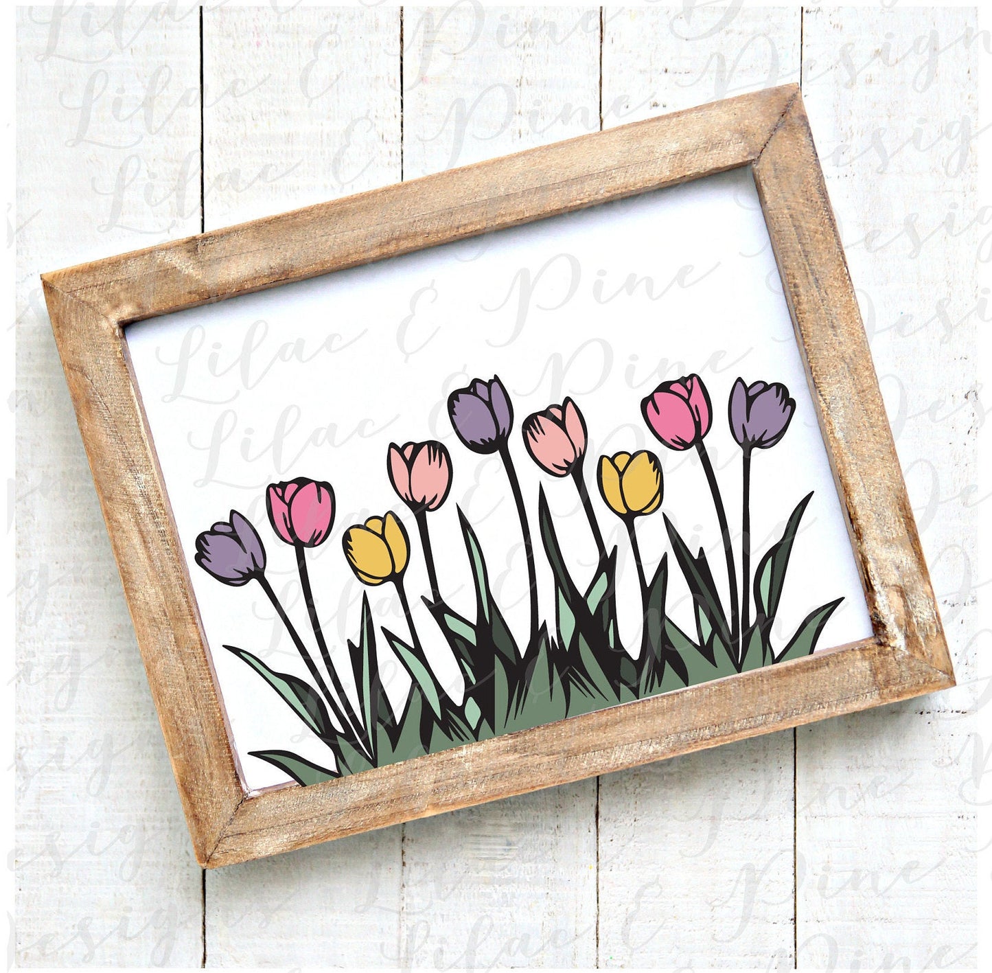 tulip garden SVG, spring floral decor SVG, tulips svg, flowers SVG, spring sign, farmhouse decor, Cricut svg, Glowforge Svg, laser cut file