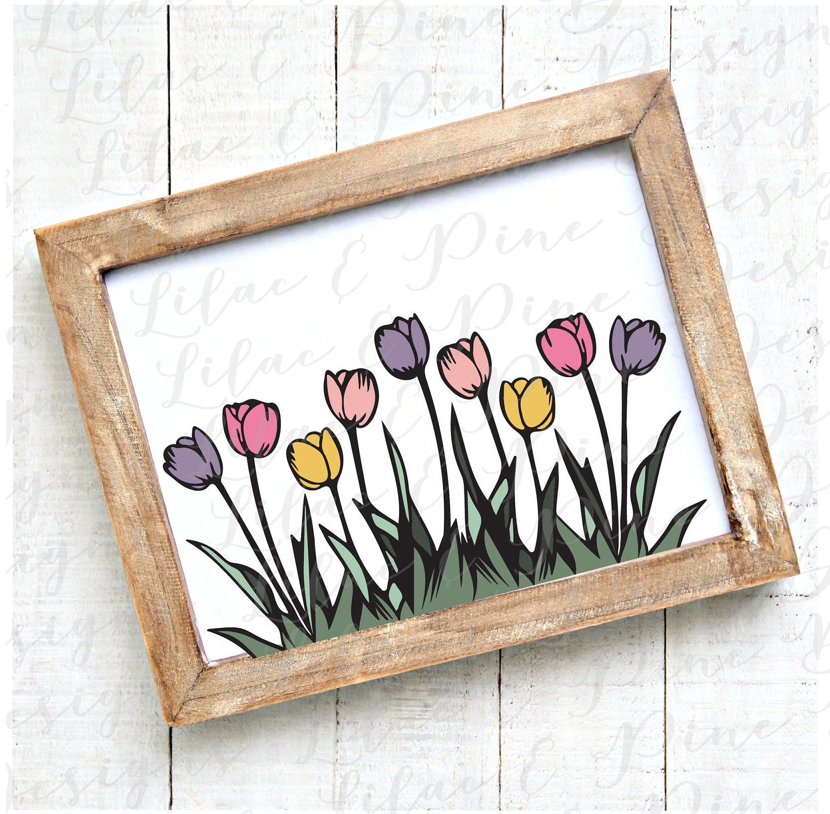 tulip garden SVG, spring floral decor SVG, tulips svg, flowers SVG, spring sign, farmhouse decor, Cricut svg, Glowforge Svg, laser cut file