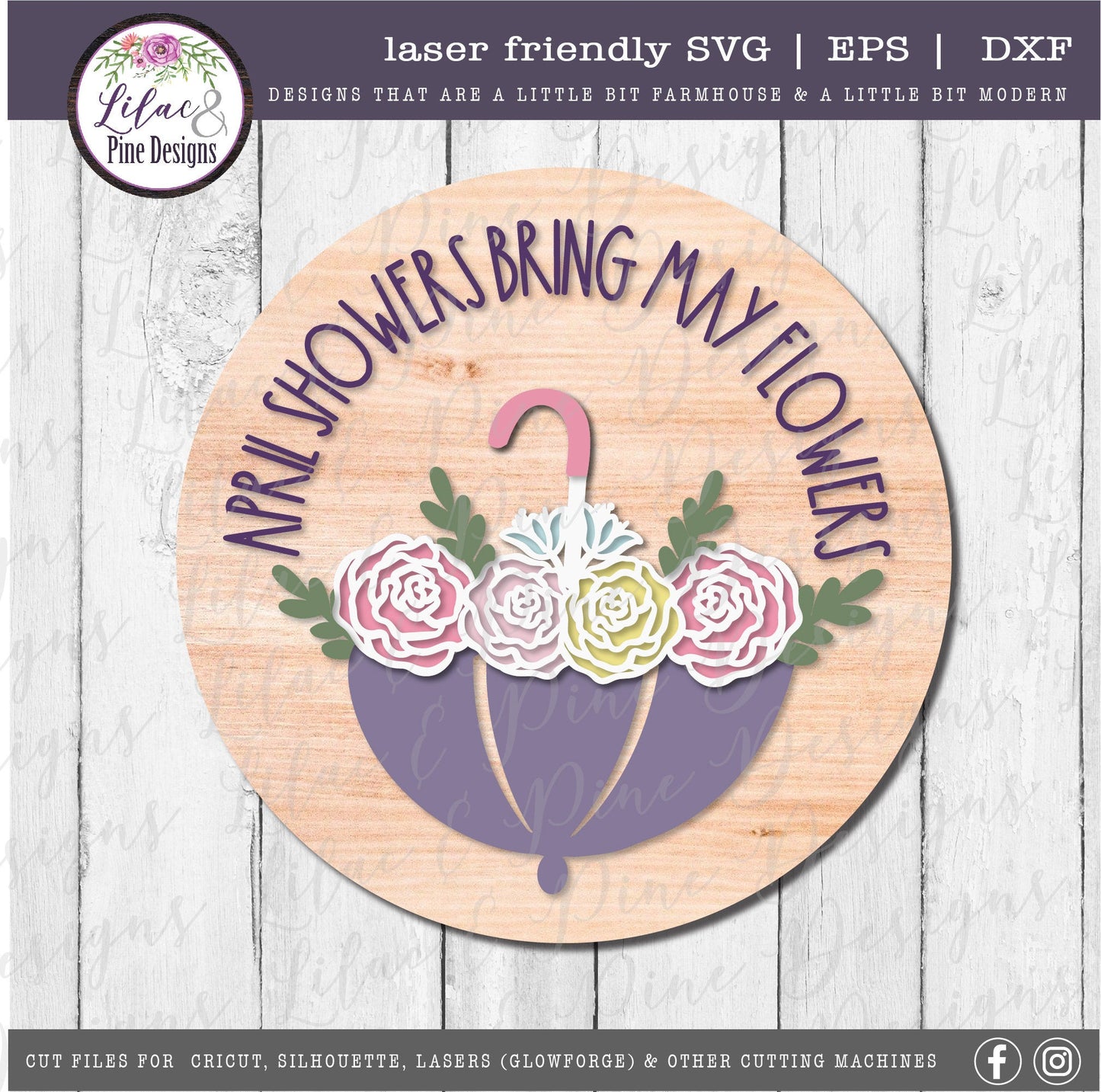 April showers bring may flowers SVG, spring floral decor SVG, umbrella svg, flowers SVG, spring sign, Cricut, Glowforge Svg, laser cut file