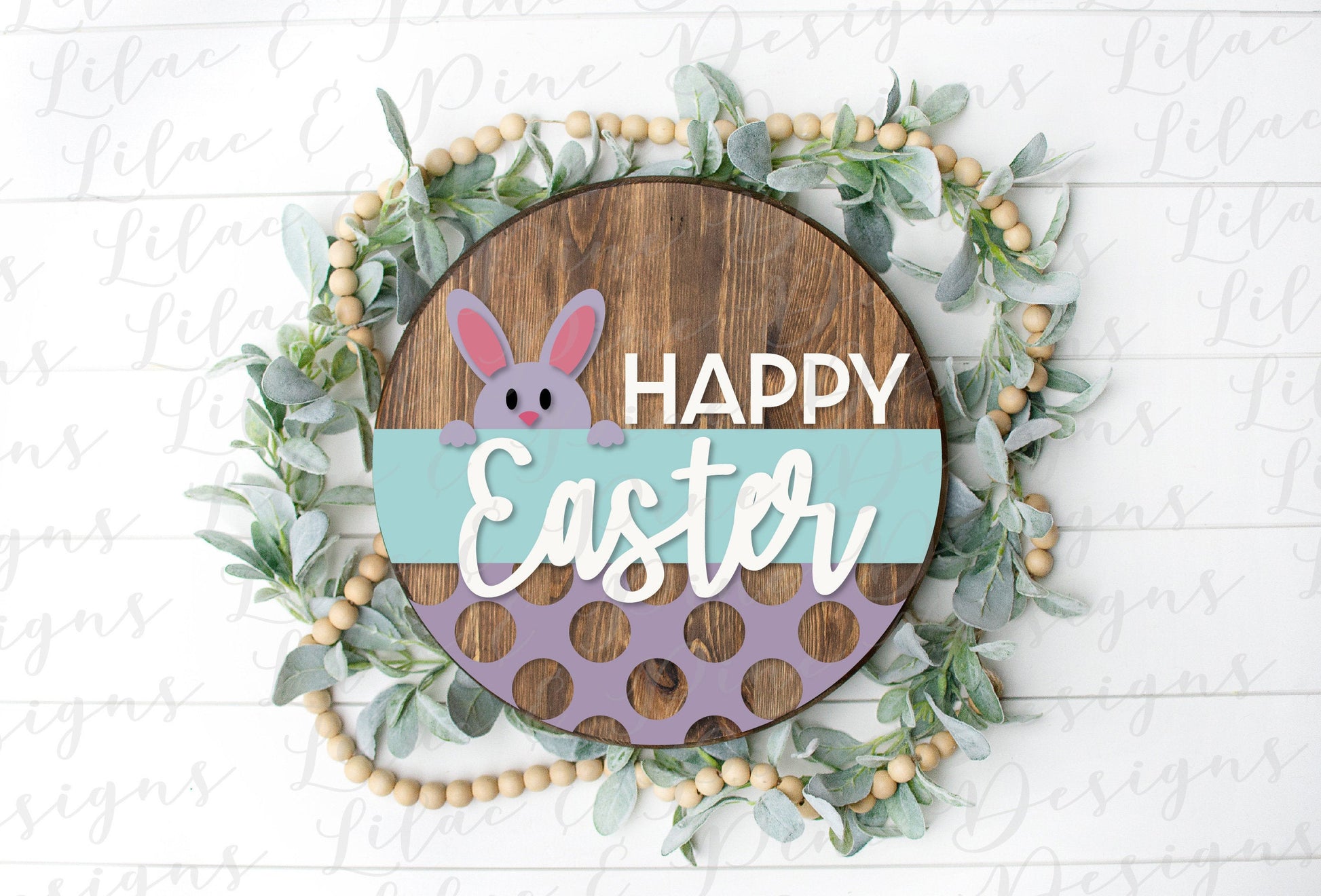 Happy Easter bunny round sign SVG, Easter door round SVG, bunny svg, spring SVG, farmhouse Easter decor, Glowforge Svg, laser cut file