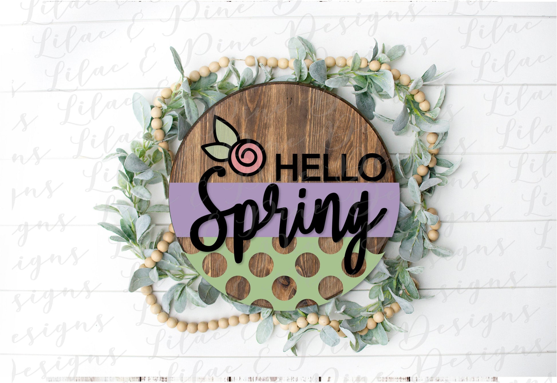 Hello Spring round sign SVG, spring floral door round SVG, spring svg, floral SVG, farmhouse spring decor, Glowforge Svg, laser cut file