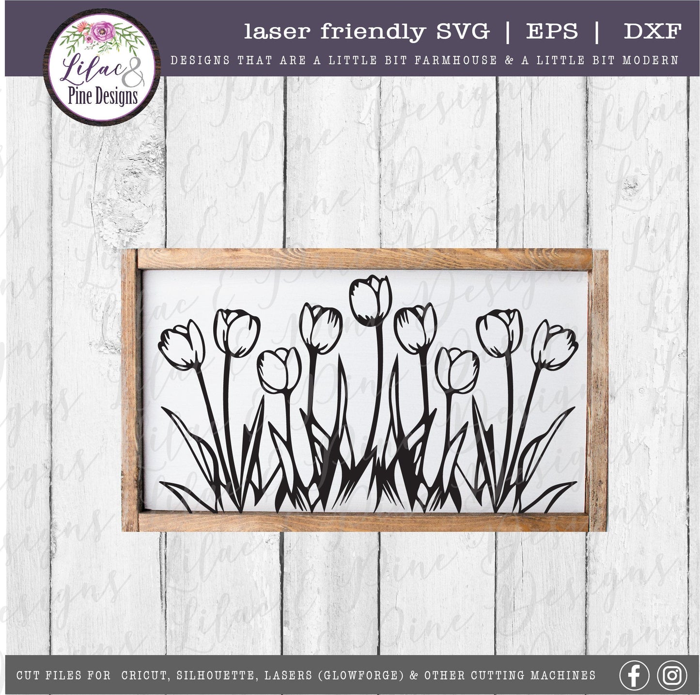 tulip garden SVG, spring floral decor SVG, tulips svg, flowers SVG, spring sign, farmhouse decor, Cricut svg, Glowforge Svg, laser cut file