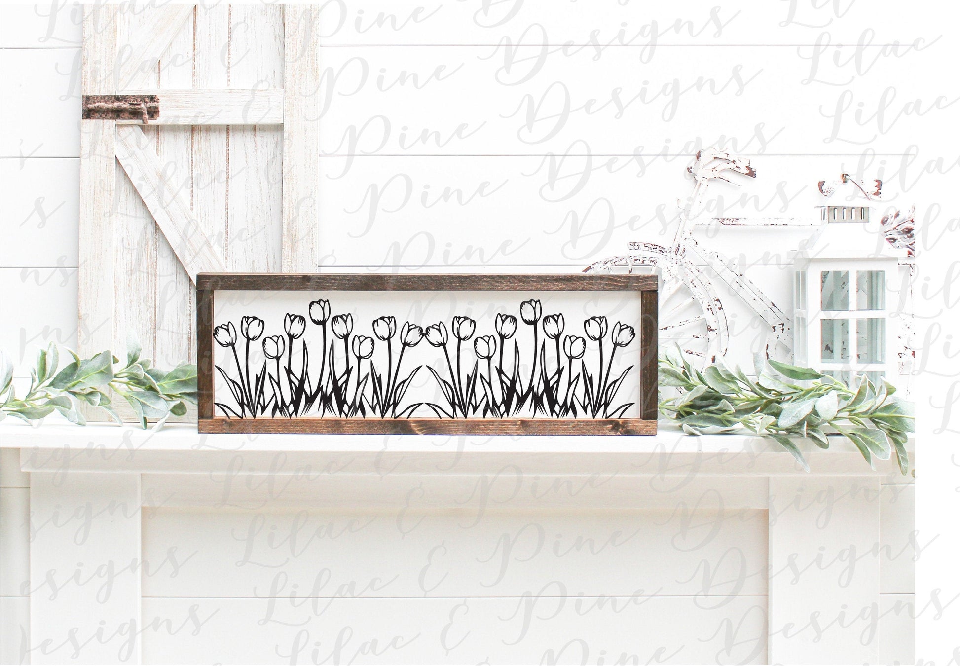 tulip garden SVG, spring floral decor SVG, tulips svg, flowers SVG, spring sign, farmhouse decor, Cricut svg, Glowforge Svg, laser cut file
