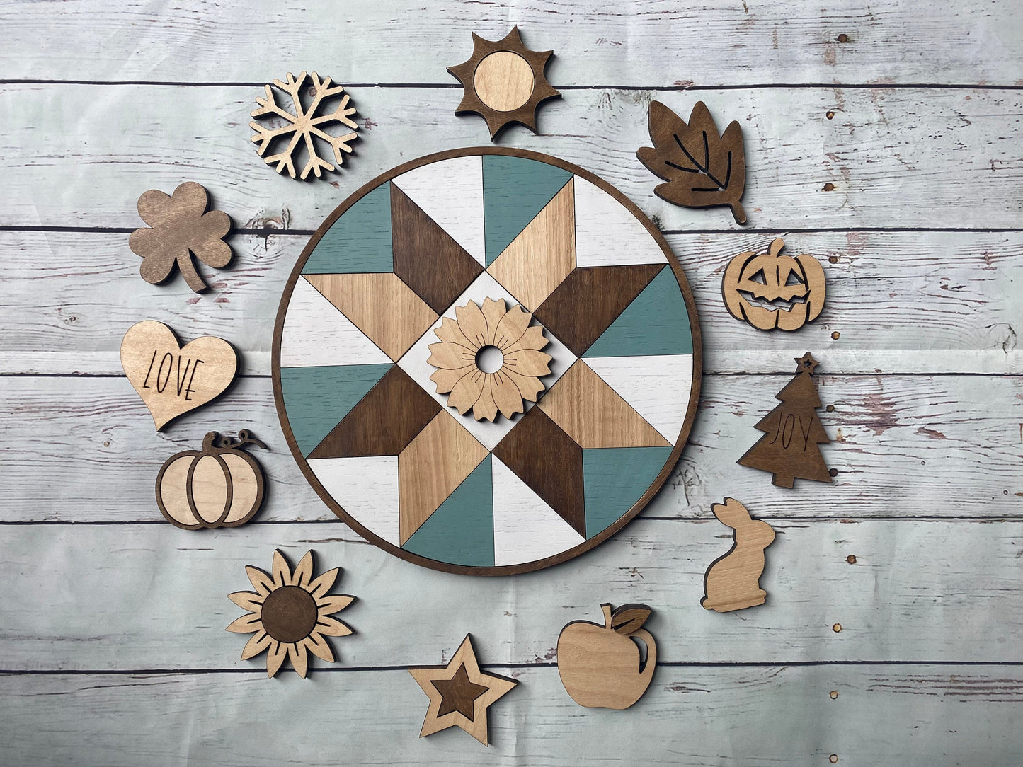 Barn Quilt interchangeable SVG, seasonal quilt sign, SVG, quilt decor SVG, farmhouse decor, mothers day svg, Glowforge Svg, laser cut file