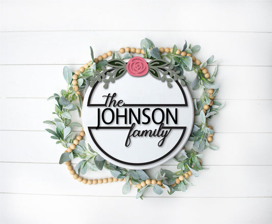 Personalized family sign, Wedding gift SVG, rose SVG, Personalized gift, Mother's Day Gift, home decor, Cricut, laser cut file, Glowforge