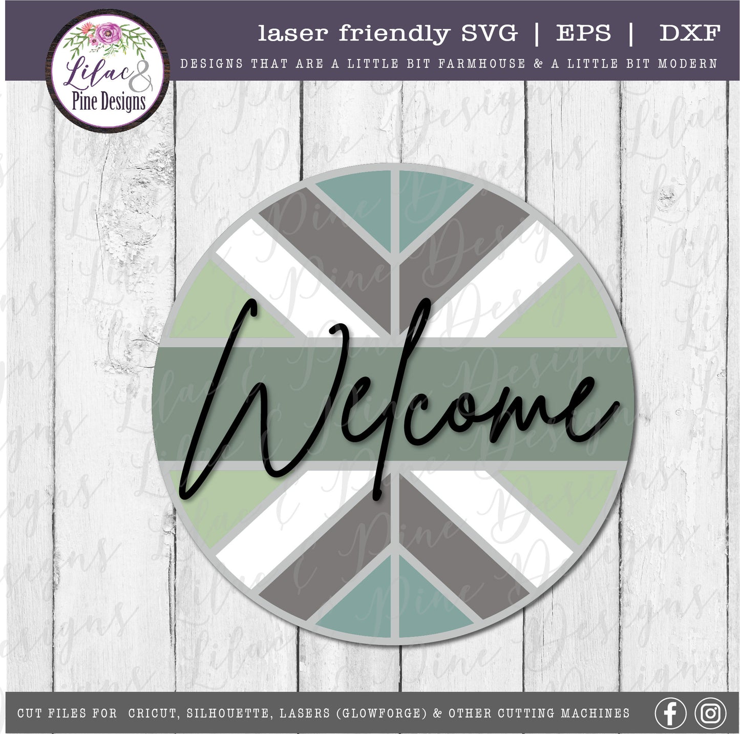 Welcome boho round, quilt lover gift, Welcome SVG, front door decor, round wood sign, name sign, porch decor, Glowforge Svg, laser cut file