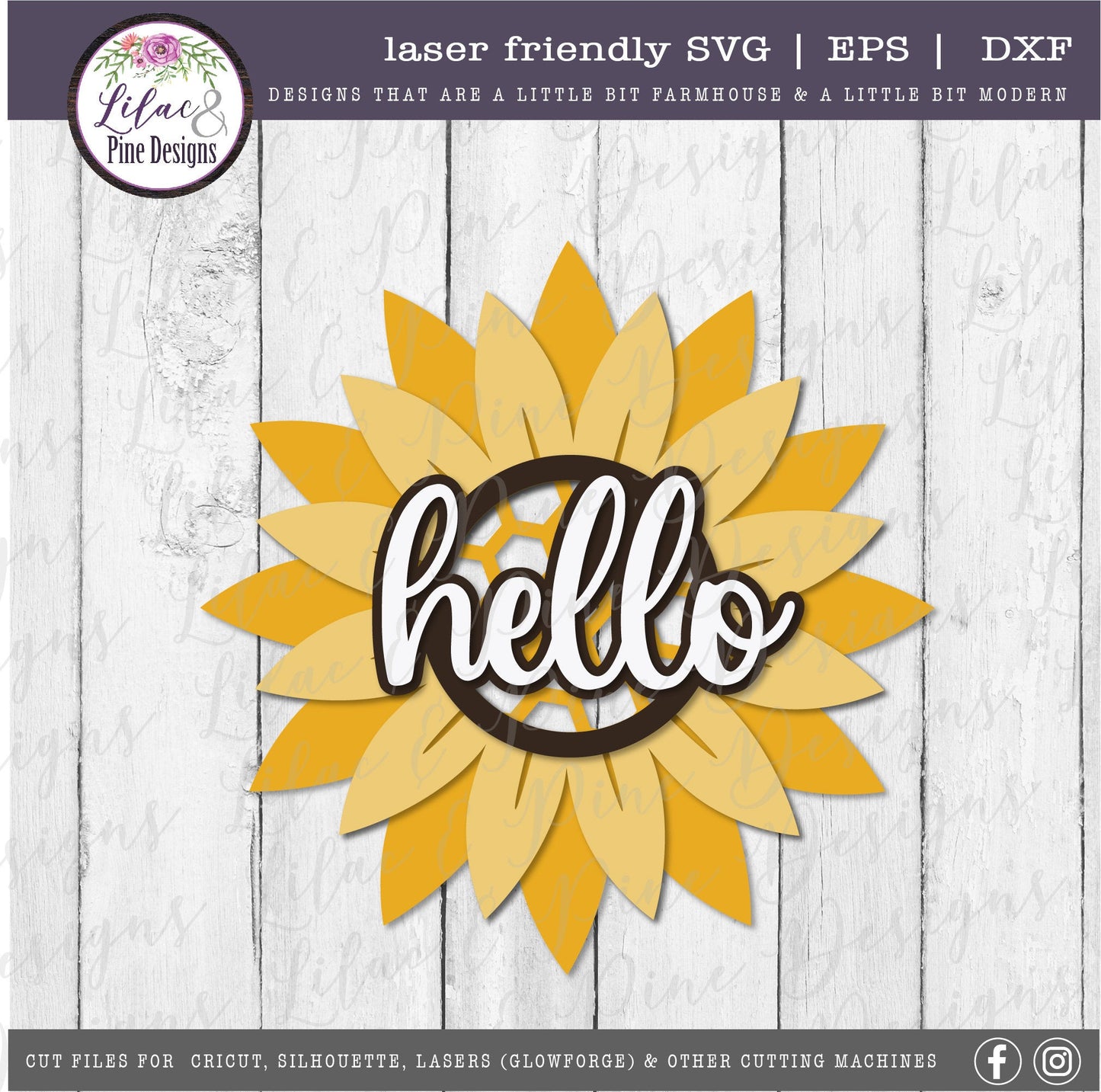 Sunflower honeycomb hello sign, summer decor, welcome SVG, porch sign, hello SVG, farmhouse decor, Cricut SVG, Glowforge Svg, laser cut file