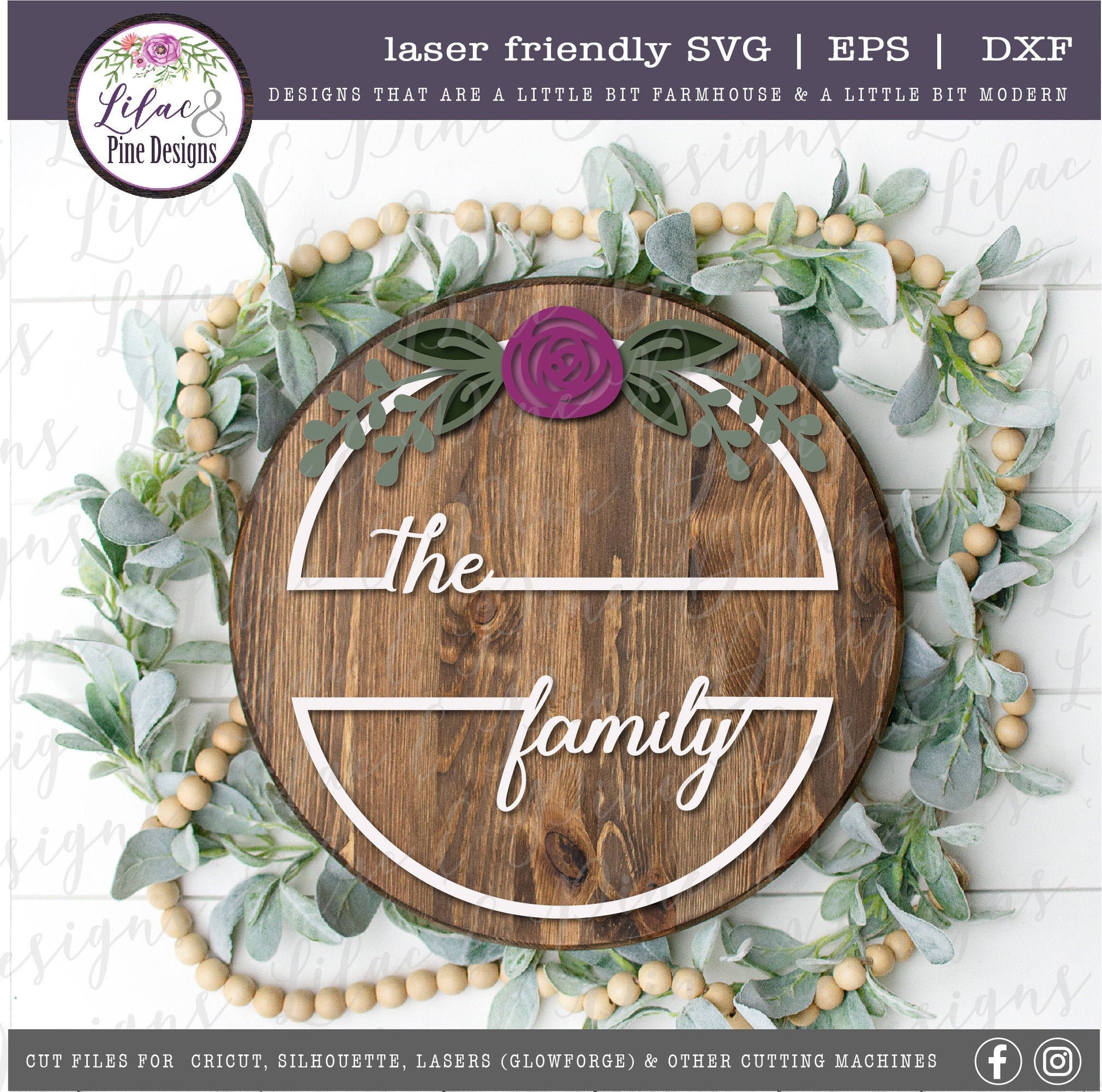 Personalized family sign, Wedding gift SVG, rose SVG, Personalized gift, Mother's Day Gift, home decor, Cricut, laser cut file, Glowforge