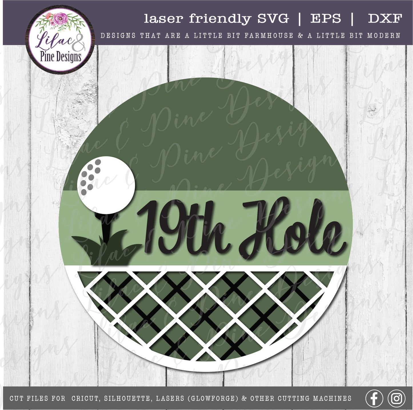 Golf Welcome sign, 19th hole round sign, golf decor SVG, round wood sign, welcome svg, golfer gift, Glowforge Svg, laser cut file