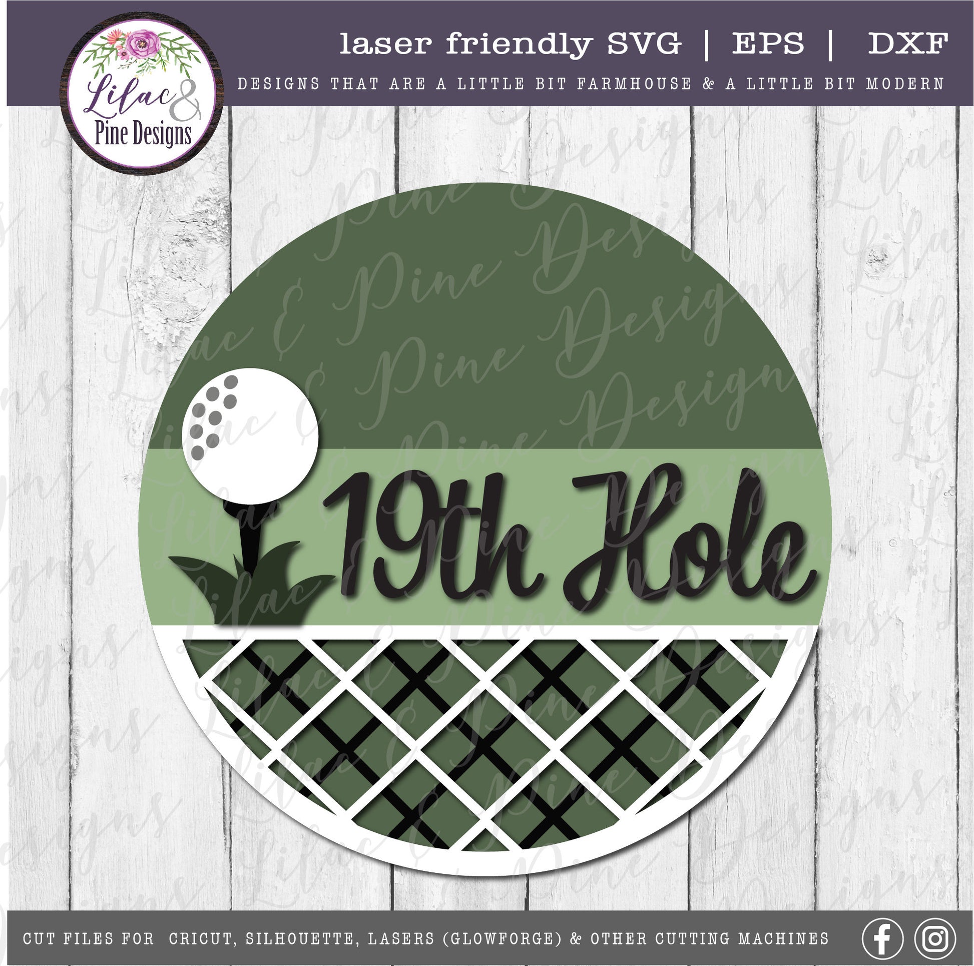 Golf Welcome sign, 19th hole round sign, golf decor SVG, round wood sign, welcome svg, golfer gift, Glowforge Svg, laser cut file