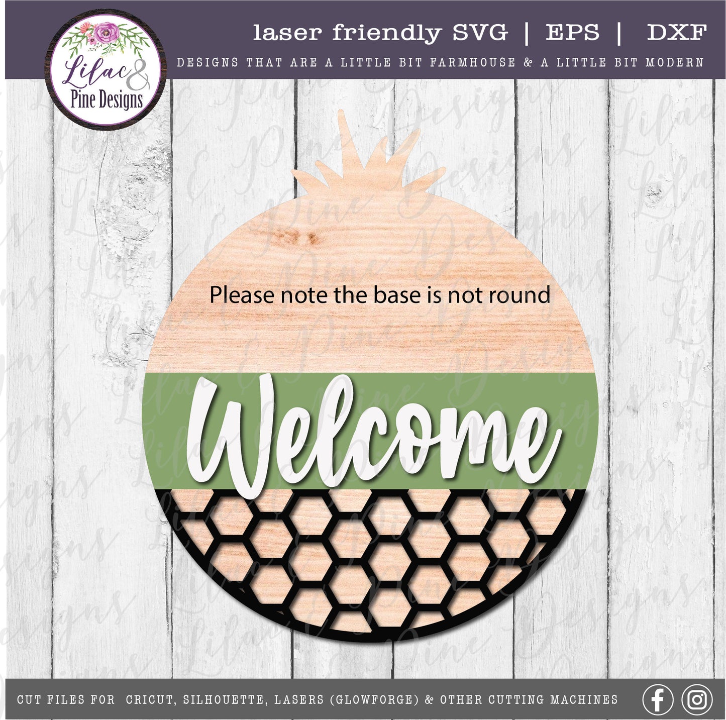 Honeycomb Pineapple sign, Welcome SVG, tropical summer door decor SVG, pineapple SVG, summer porch sign svg, Glowforge Svg, laser cut file