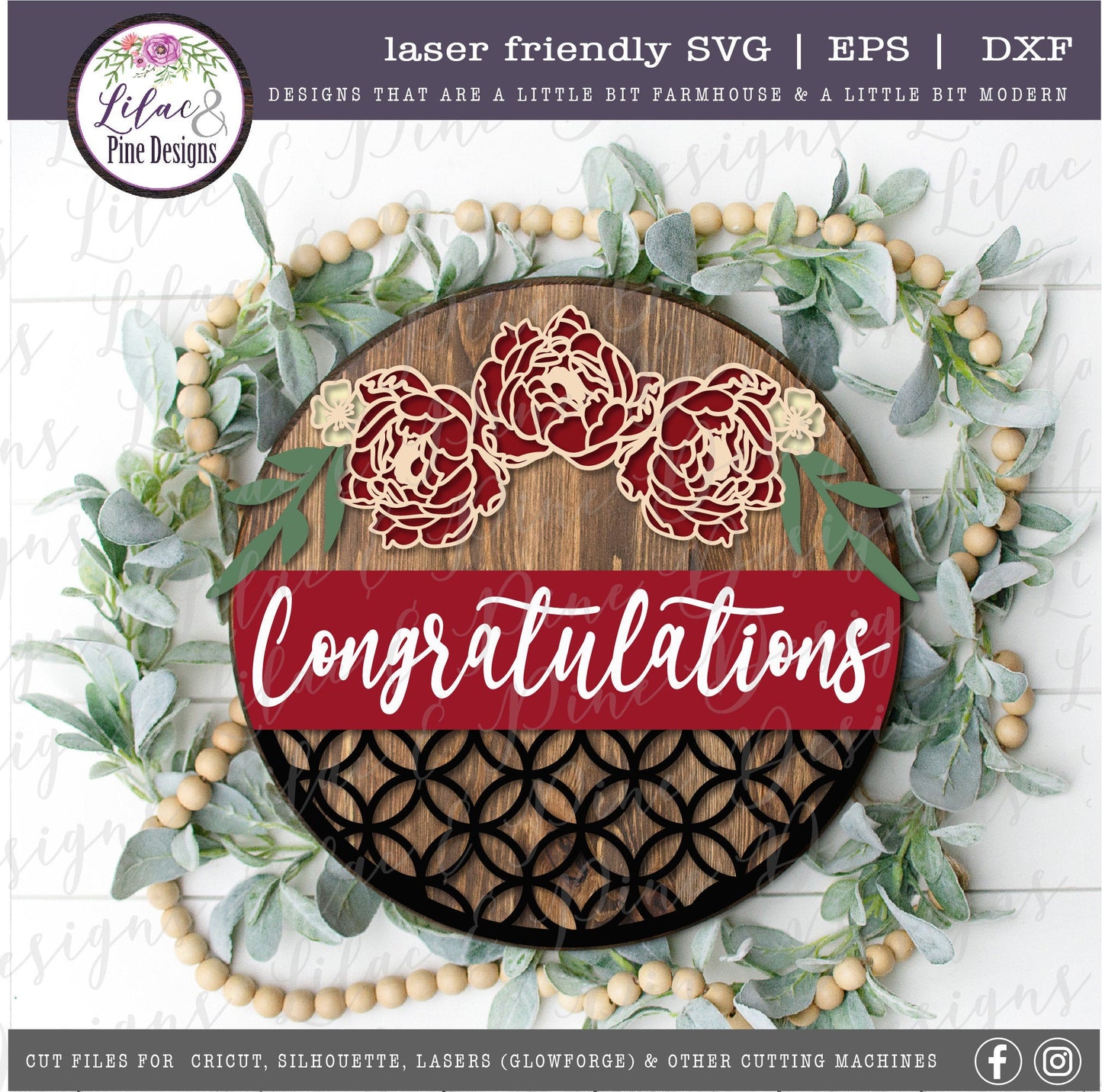 Peony welcome sign, wedding svg, congratulations SVG, Mr and Mrs SVG, round sign, peony SVG, floral Svg, Glowforge Svg, laser cut file