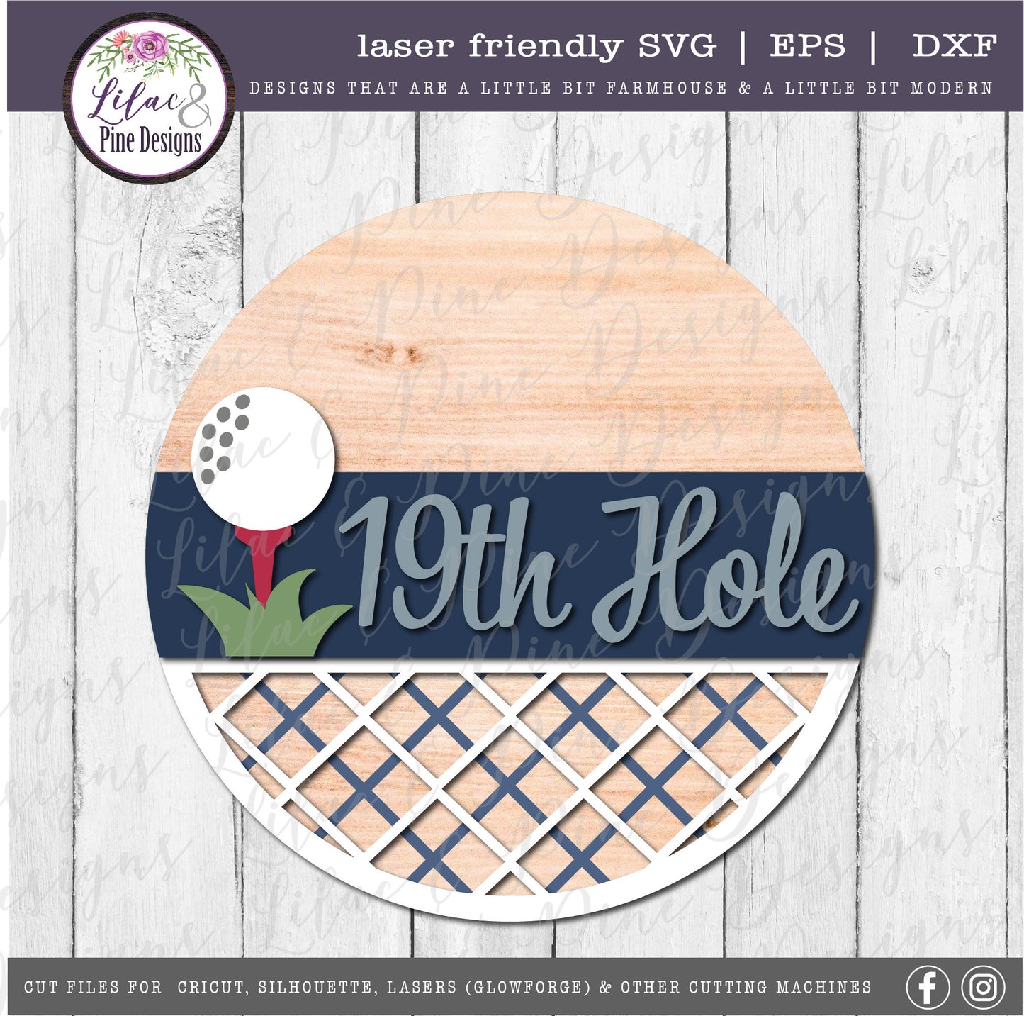 Golf Welcome sign, 19th hole round sign, golf decor SVG, round wood sign, welcome svg, golfer gift, Glowforge Svg, laser cut file