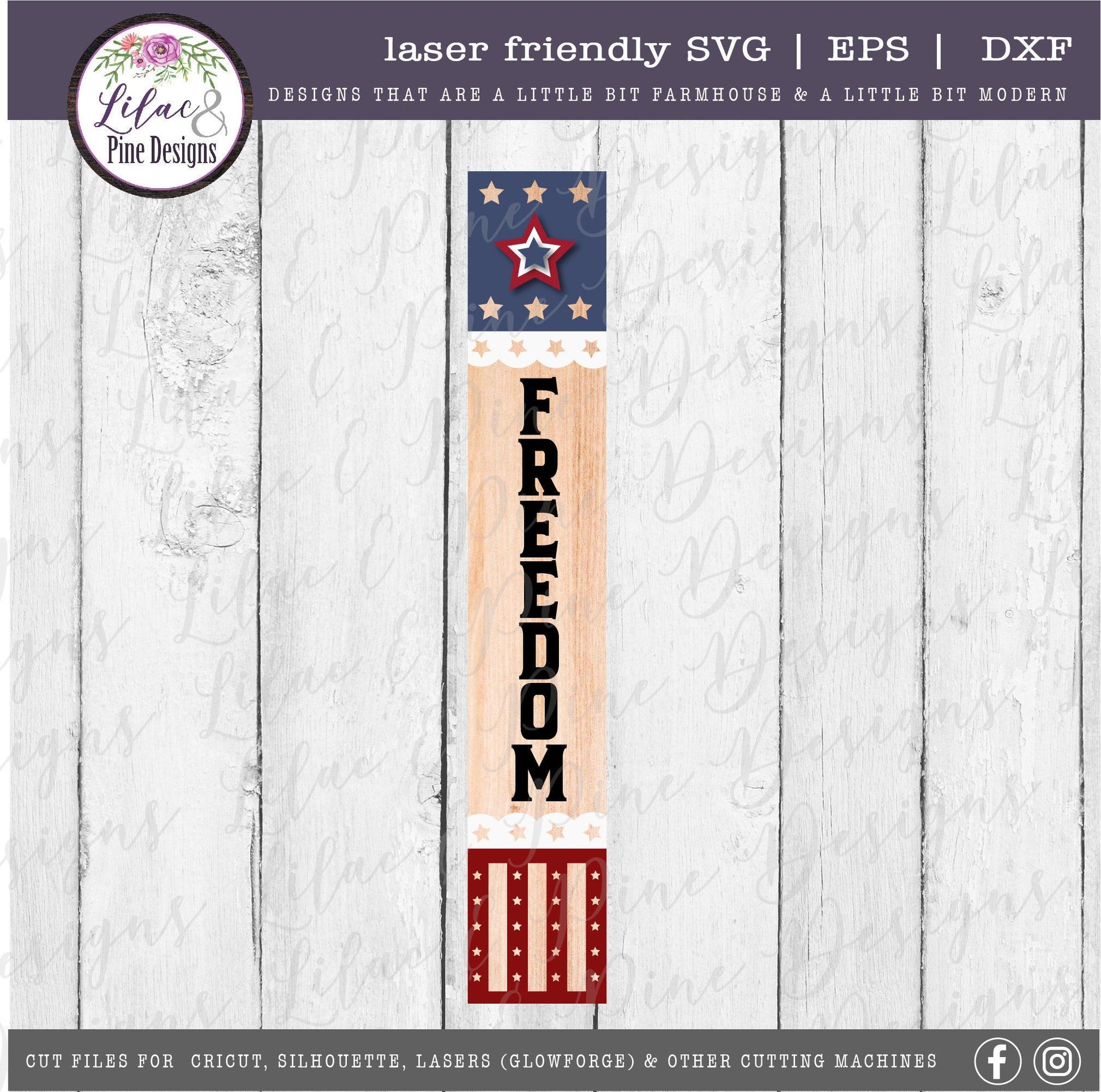 Patriotic Welcome porch sign, July 4th decor SVG, Freedom SVG, Independence Day leaning porch sign svg, Glowforge Svg, laser cut file