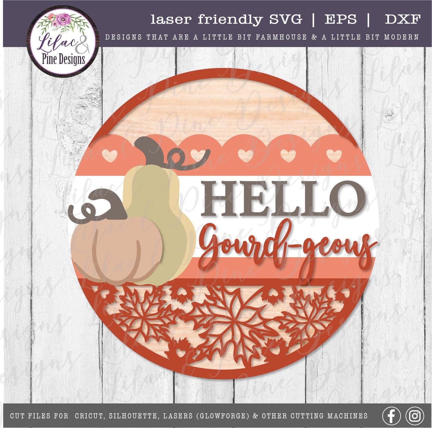 Hello Gourdgeous SVG, Welcome sign SVG, fall door decor svg, gourd SVG, fall svg, pumpkin svg, porch sign, Glowforge Svg, laser cut file