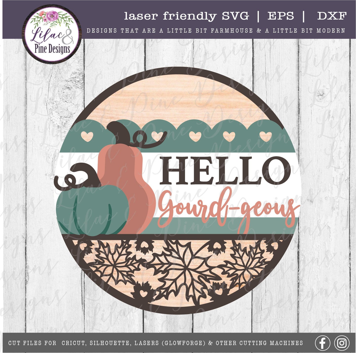 Hello Gourdgeous SVG, Welcome sign SVG, fall door decor svg, gourd SVG, fall svg, pumpkin svg, porch sign, Glowforge Svg, laser cut file