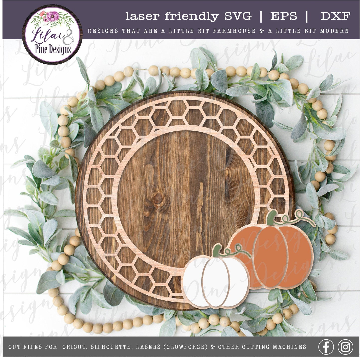 Customizable fall pumpkin sign SVG, Autumn Welcome sign SVG, fall door decor, honeycomb SVG, pumpkin svg, Glowforge Svg, laser cut file