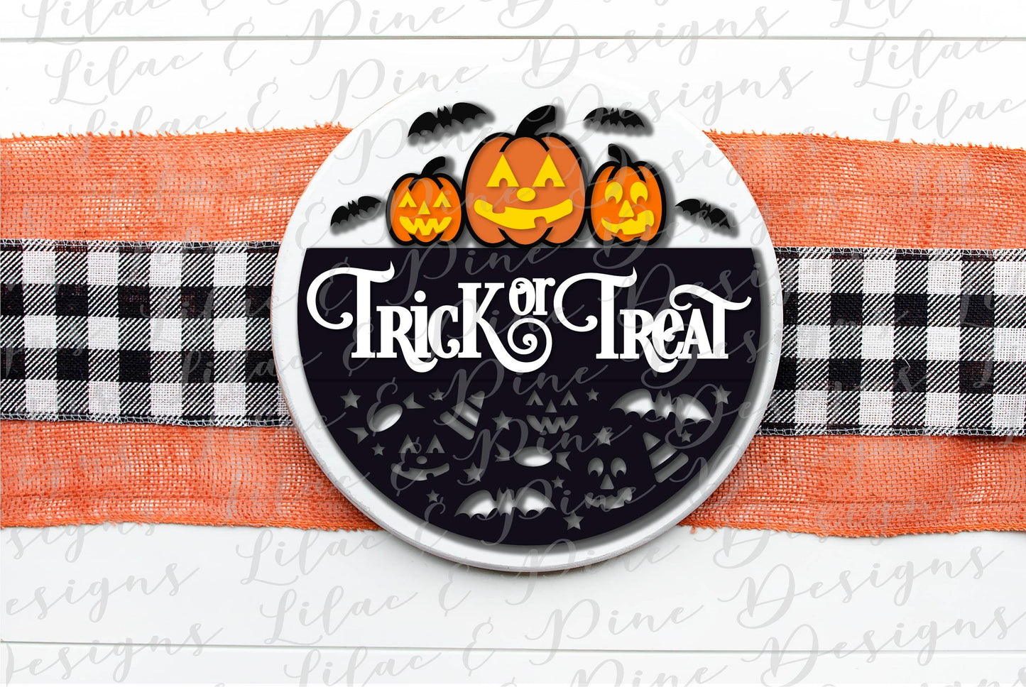 Trick or Treat SVG, Pumpkin SVG, Halloween svg, Jack o Lantern Welcome svg, Spooky svg, Halloween door round, laser cut file, Glowforge SVG