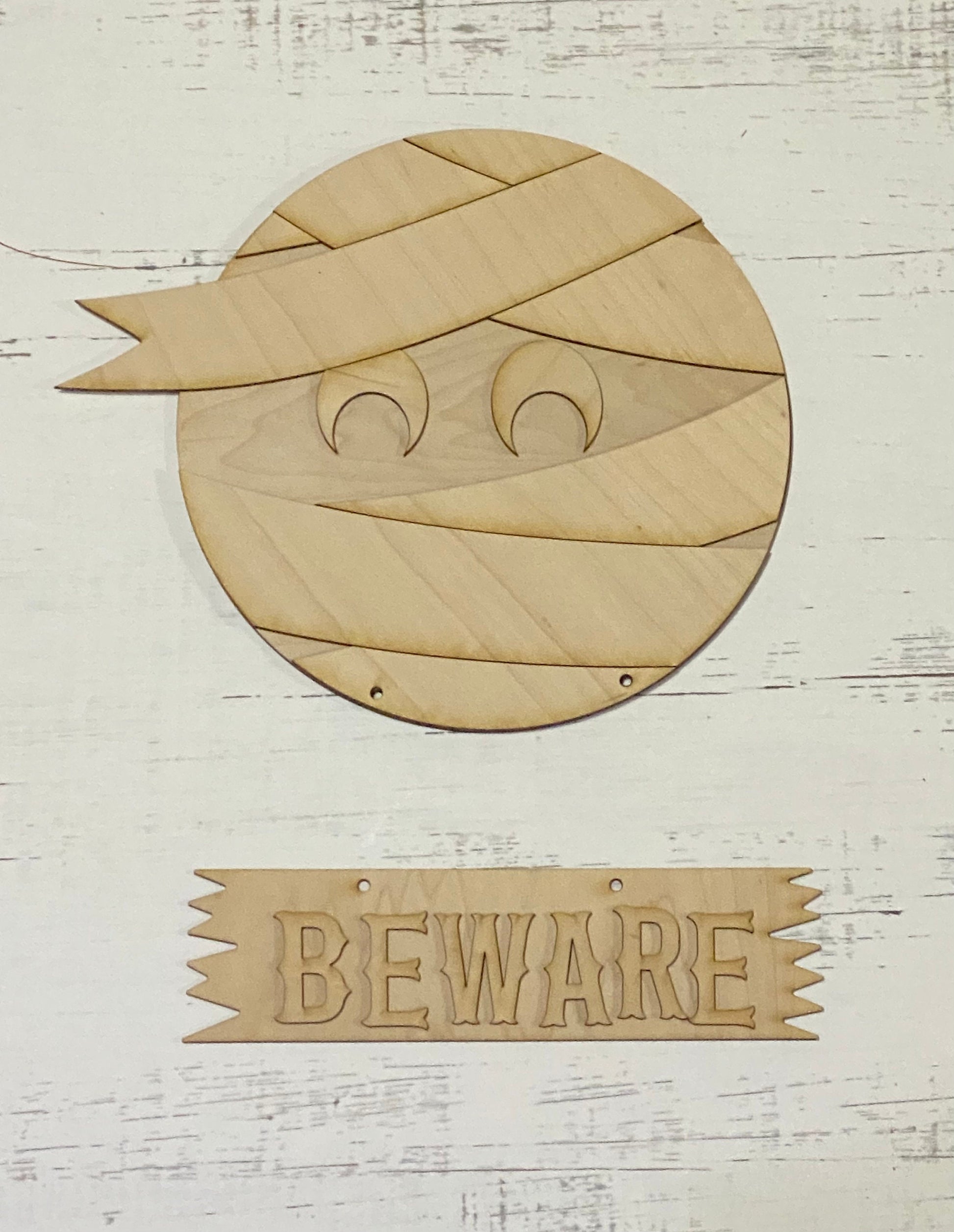 Mummy Beware door sign SVG, Halloween sign, Mummy SVG, Halloween door decor, Mummy porch decor, Glowforge laser, laser cut file