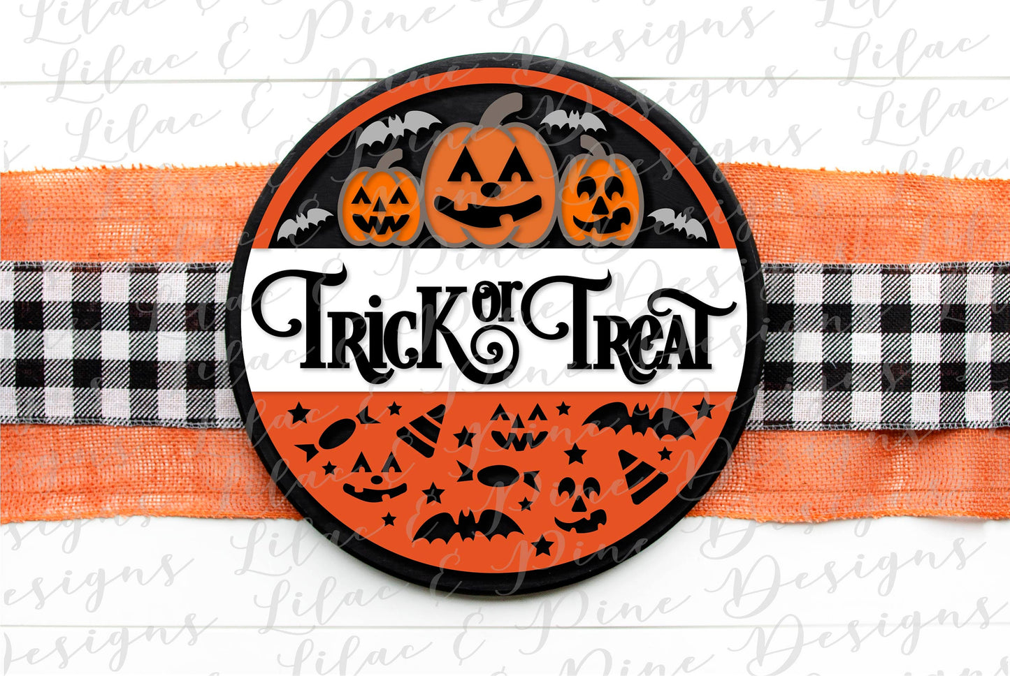 Trick or Treat SVG, Pumpkin SVG, Halloween svg, Jack o Lantern Welcome svg, Spooky svg, Halloween door round, laser cut file, Glowforge SVG
