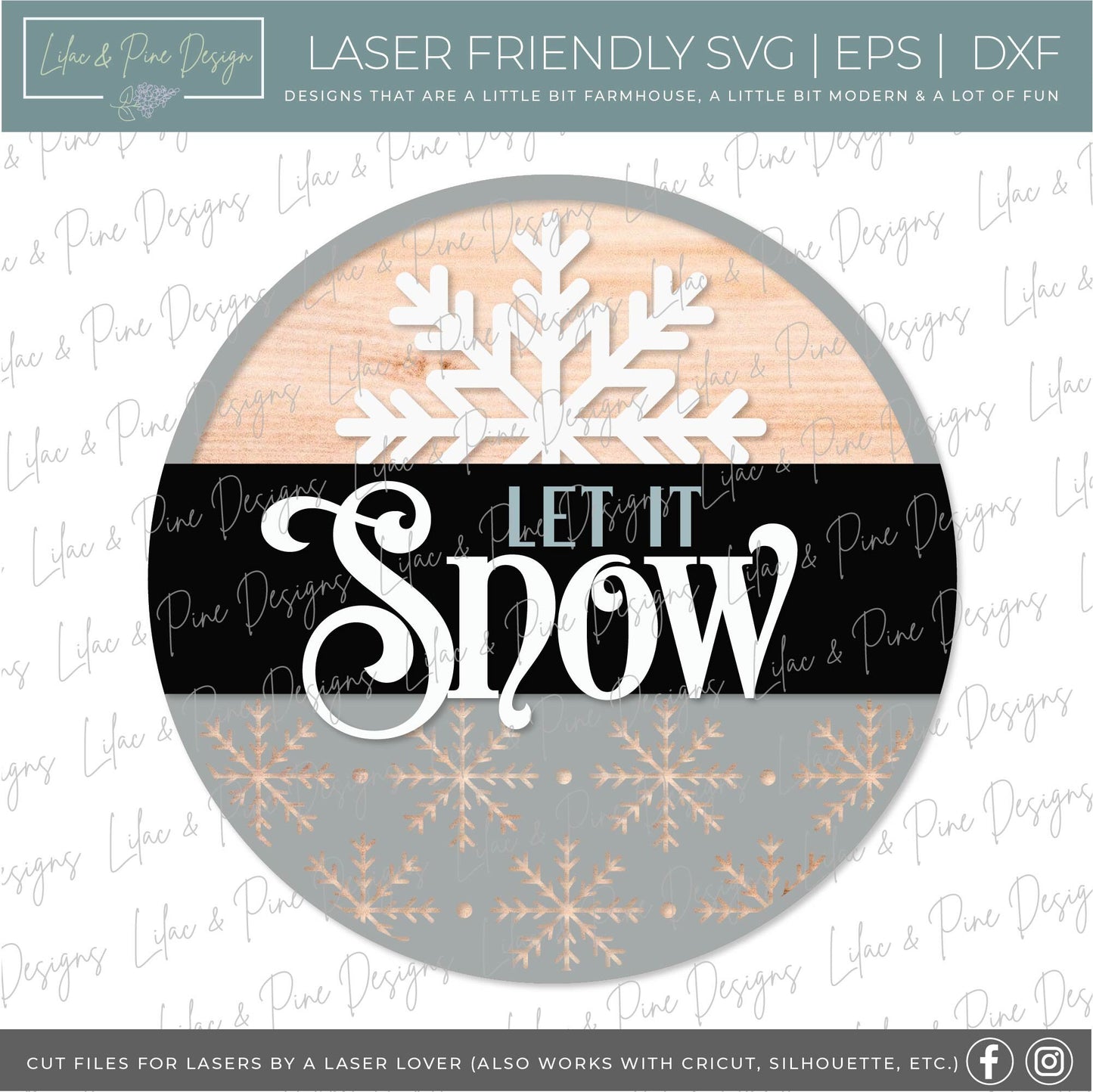 Let it Snow sign, Snowflake SVG, Christmas welcome SVG, Winter welcome sign, Snow svg, winter porch decor, laser cut file, Glowforge SVG