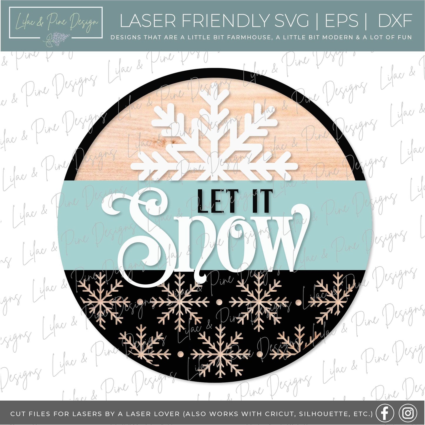 Let it Snow sign, Snowflake SVG, Christmas welcome SVG, Winter welcome sign, Snow svg, winter porch decor, laser cut file, Glowforge SVG