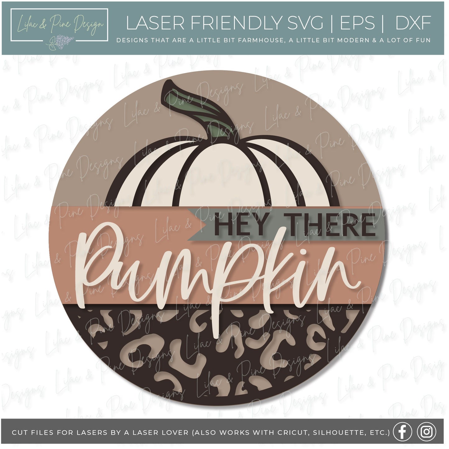 Hey There Pumpkin sign SVG, Welcome sign SVG, fall door decor svg, leopard print SVG, autumn porch sign, Glowforge Svg, laser cut file