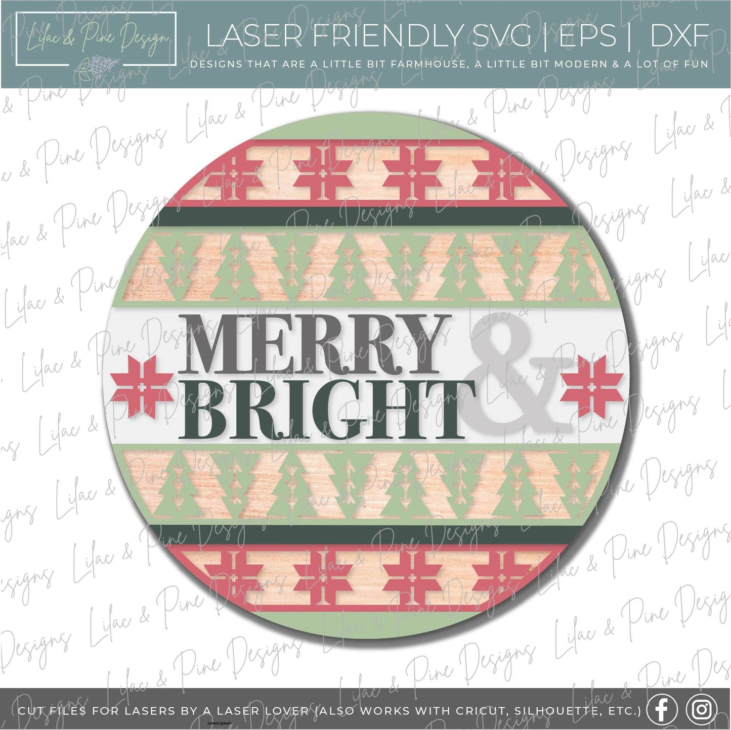 Merry and Bright Christmas door hanger, Nordic Christmas SVG, Christmas tree sign SVG,  Christmas Welcome svg, laser cut file, Glowforge SVG