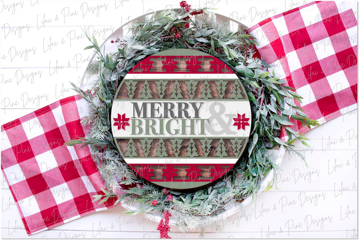 Merry and Bright Christmas door hanger, Nordic Christmas SVG, Christmas tree sign SVG,  Christmas Welcome svg, laser cut file, Glowforge SVG