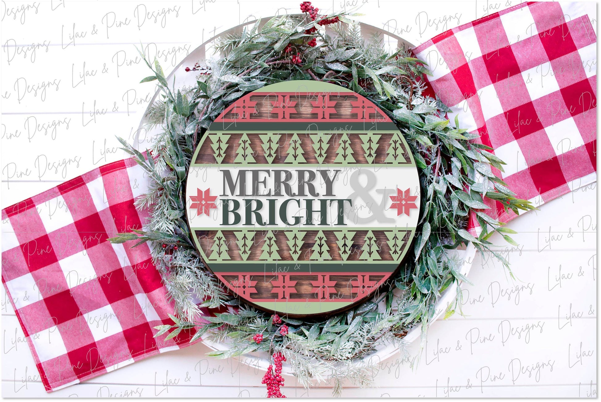 Merry and Bright Christmas door hanger, Nordic Christmas SVG, Christmas tree sign SVG,  Christmas Welcome svg, laser cut file, Glowforge SVG