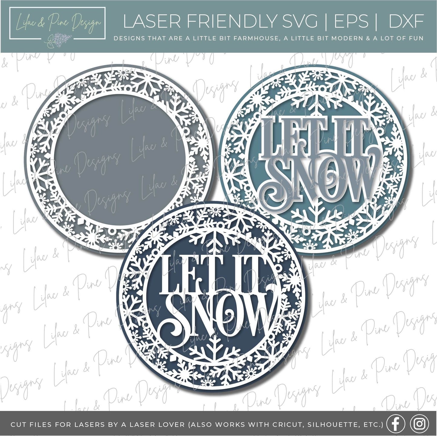 Let it snow sign bundle, Snowflake SVG, Snow welcome SVG, Winter welcome door hanger, Snow svg, winter decor, laser cut file, Glowforge SVG