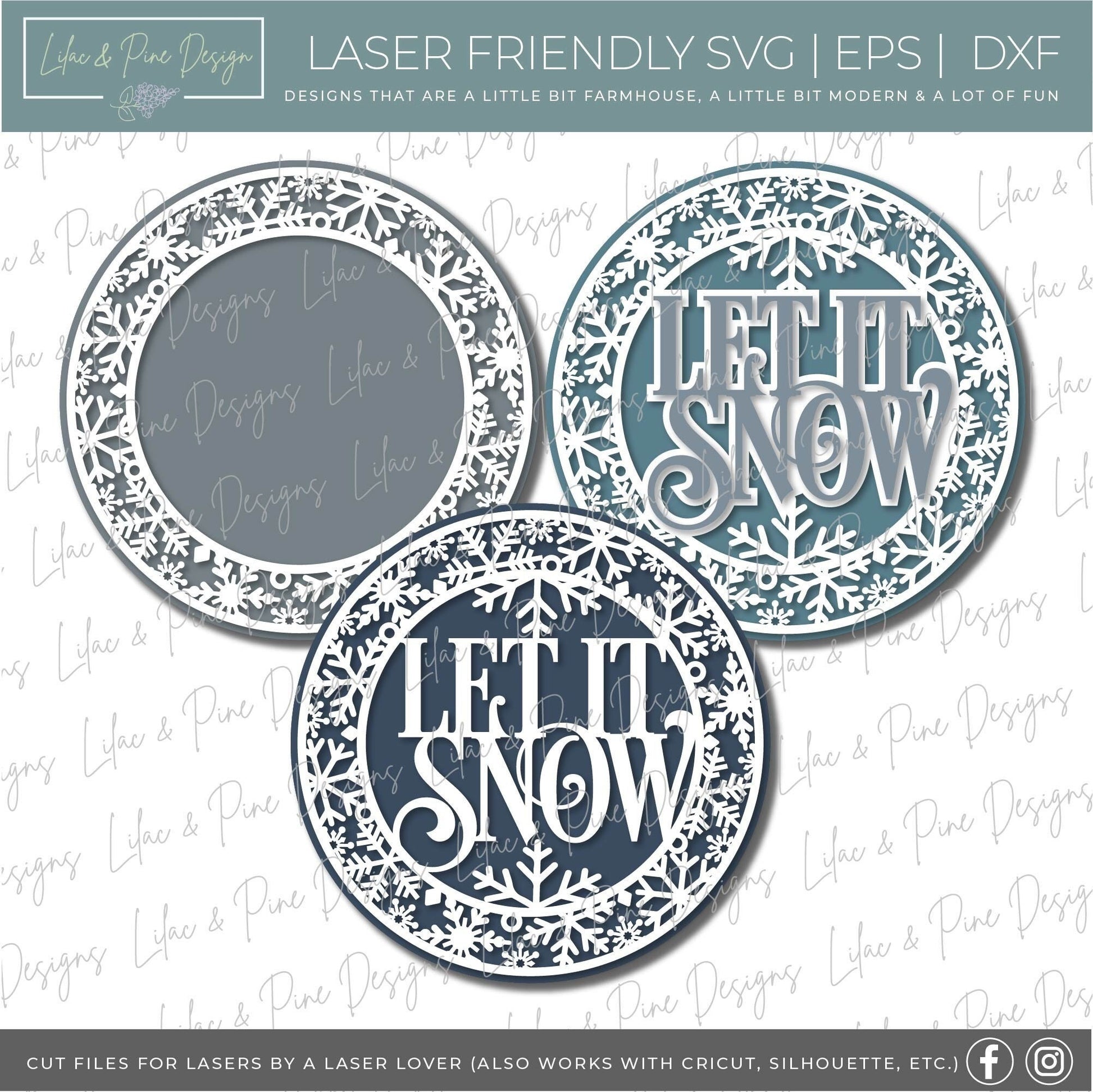 Let it snow sign bundle, Snowflake SVG, Snow welcome SVG, Winter welcome door hanger, Snow svg, winter decor, laser cut file, Glowforge SVG