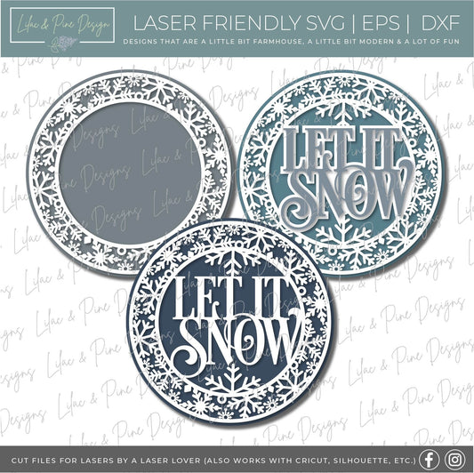 Let it snow sign bundle, Snowflake SVG, Snow welcome SVG, Winter welcome door hanger, Snow svg, winter decor, laser cut file, Glowforge SVG