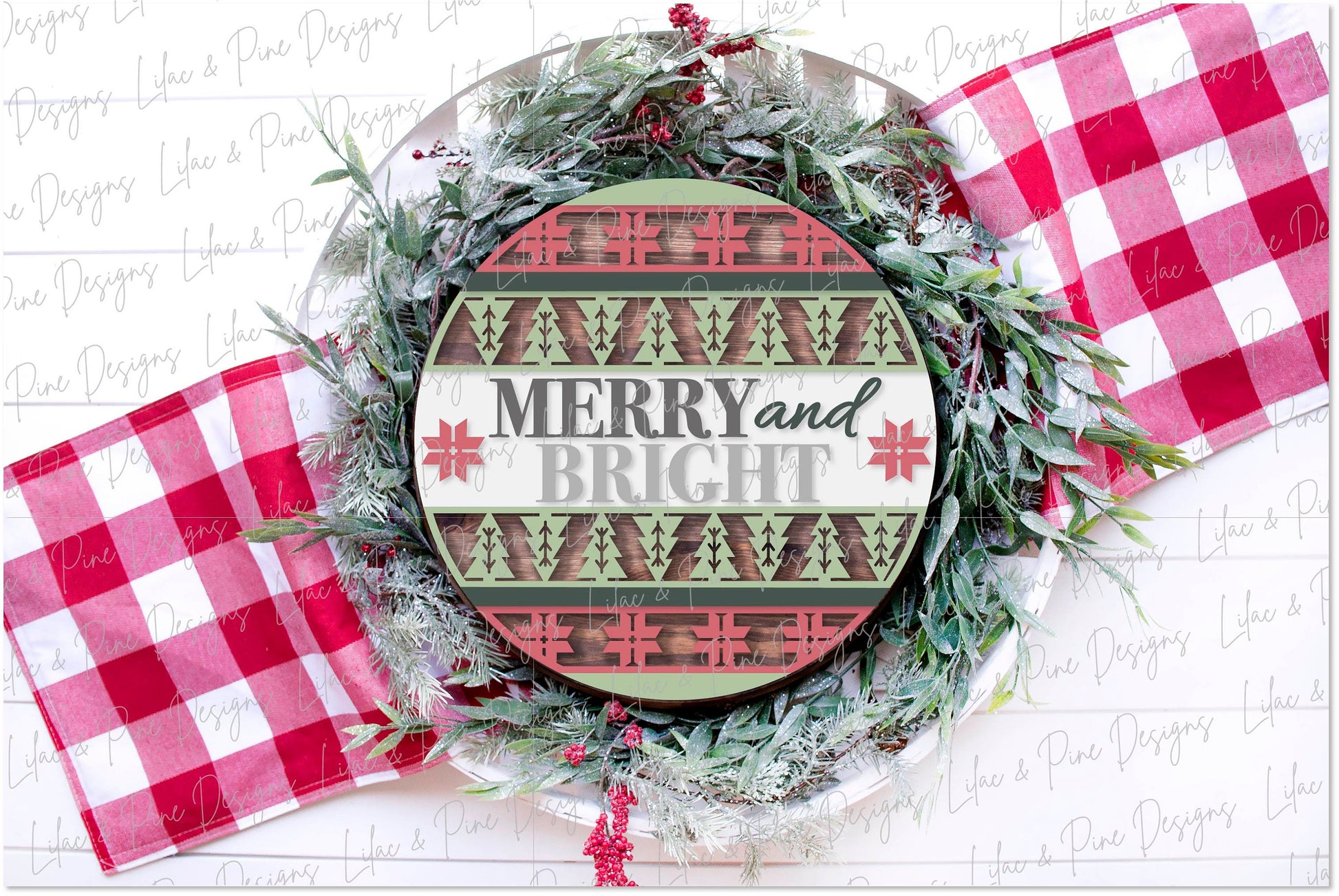 Merry and Bright Christmas door hanger, Nordic Christmas SVG, Christmas tree sign SVG,  Christmas Welcome svg, laser cut file, Glowforge SVG