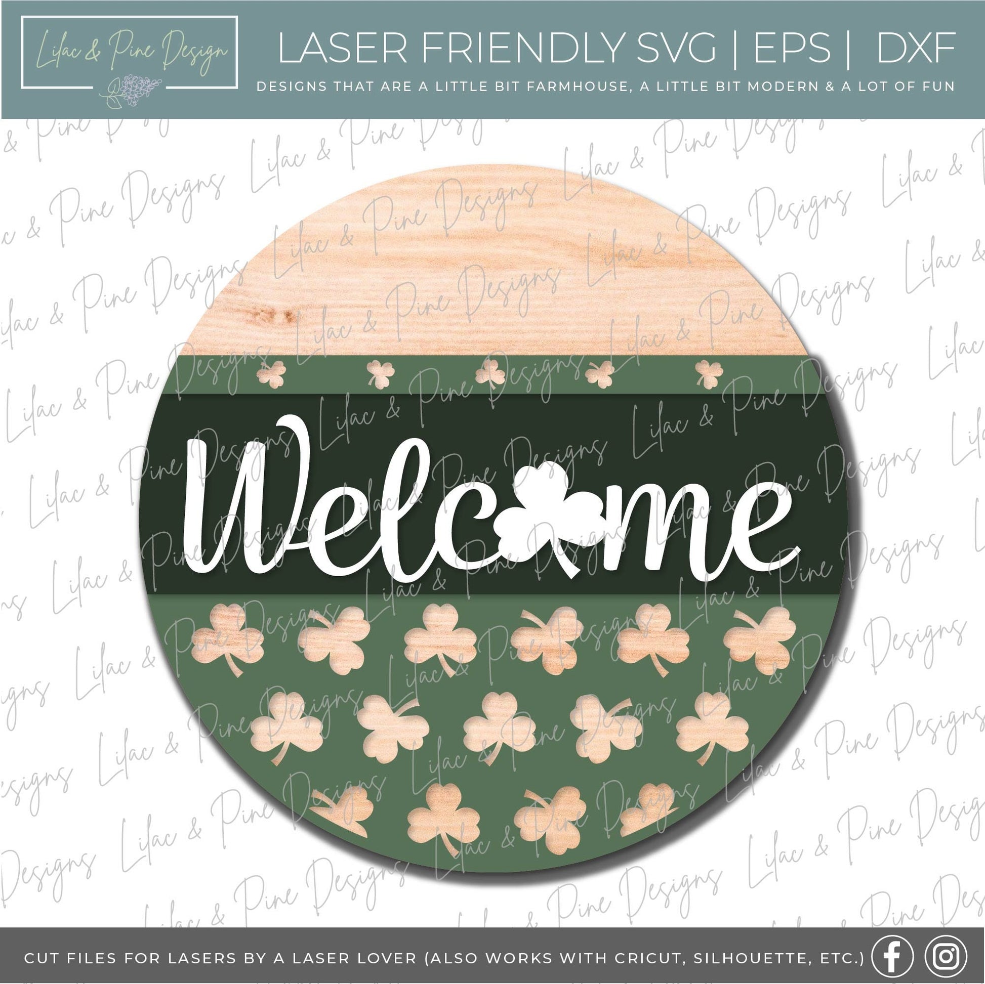 St Patricks Day door hanger bundle, St Pattys sign SVG, Shamrock svg, Leprechaun gnome SVG, plaid sign, Glowforge files, laser cut file