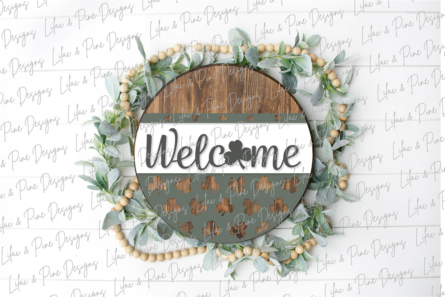 St Patricks Day Welcome door hanger, Shamrock Welcome SVG, St Paddy Welcome sign, St Patricks decor, clover SVG, Glowforge file, laser svg