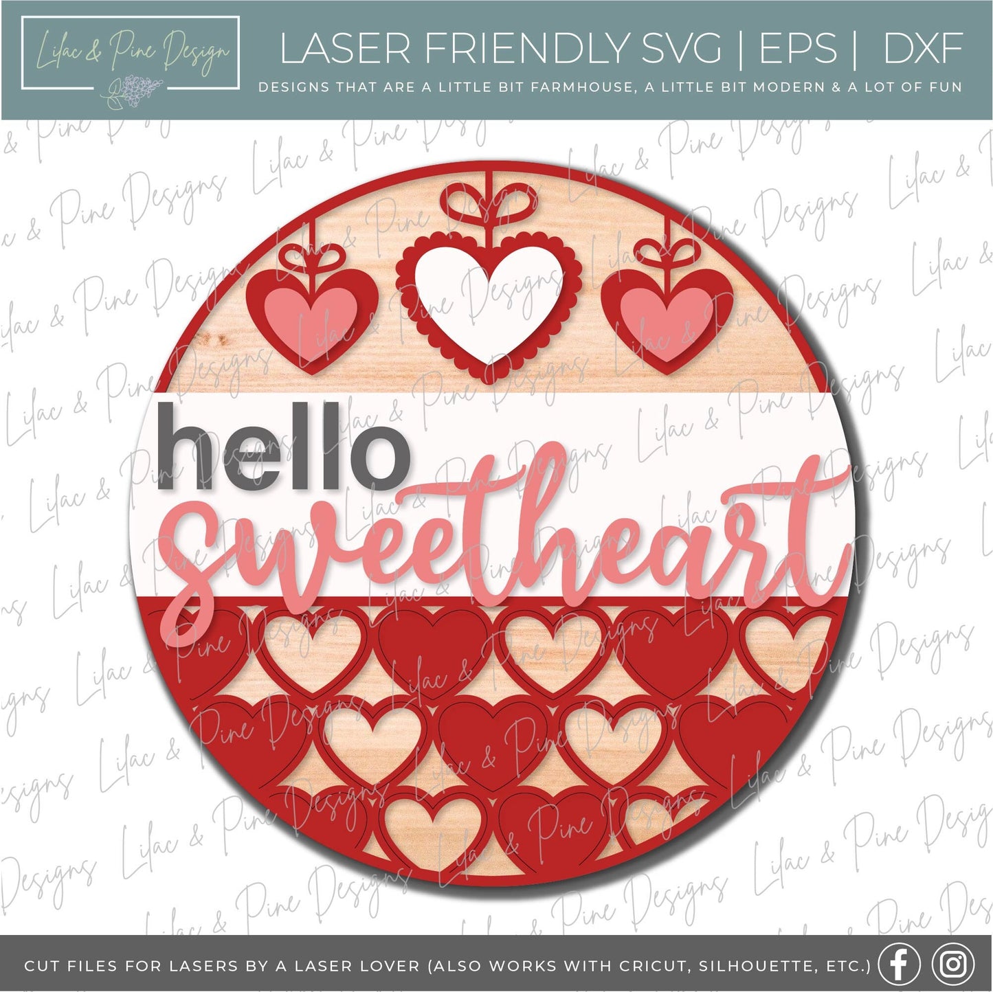Valentines door hanger bundle, Valentines Day sign bundle SVG, Valentines laser file, hearts SVG, Glowforge files, laser cut file