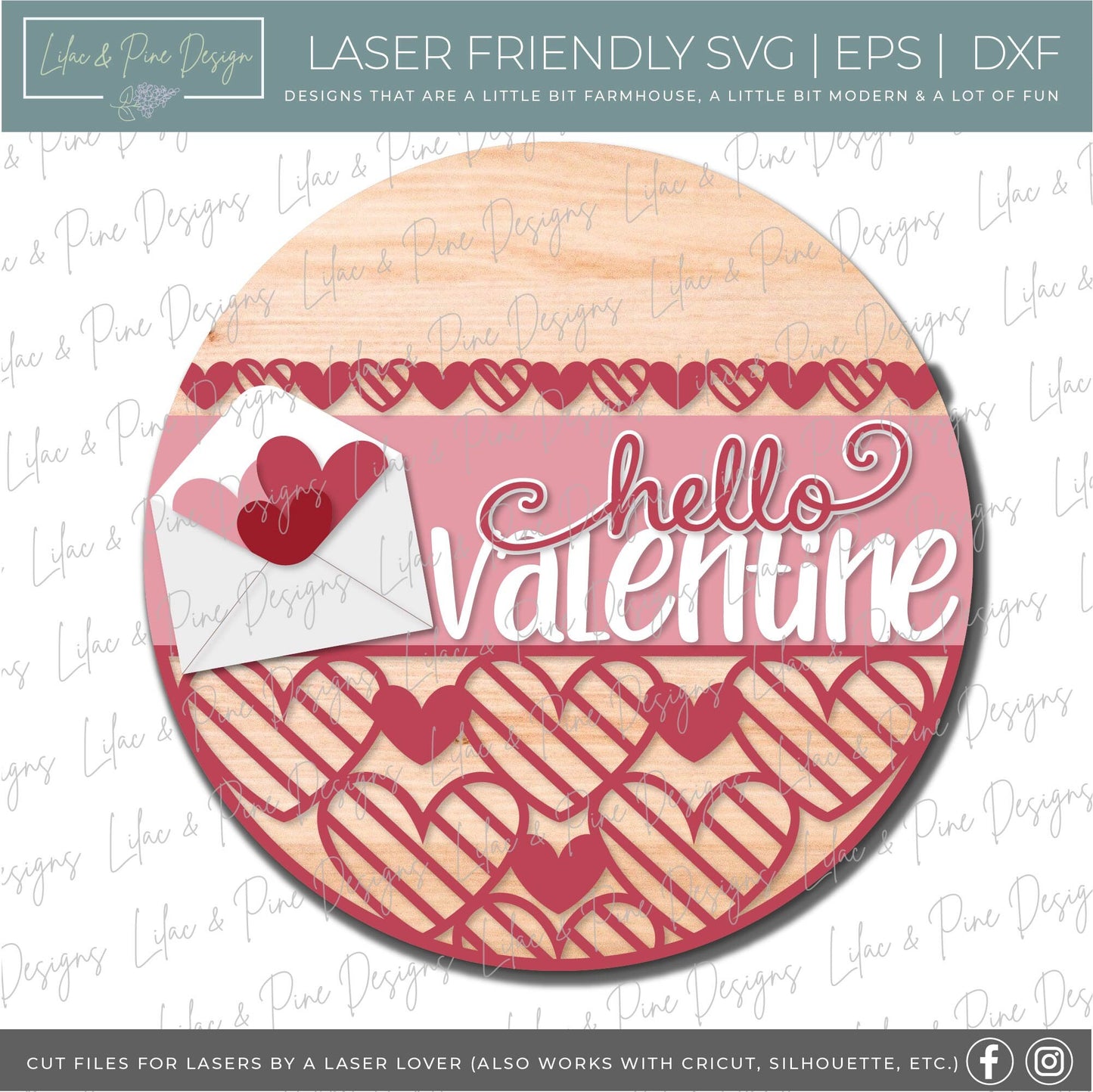 Valentines door hanger bundle, Valentines Day sign bundle SVG, Valentines laser file, hearts SVG, Glowforge files, laser cut file