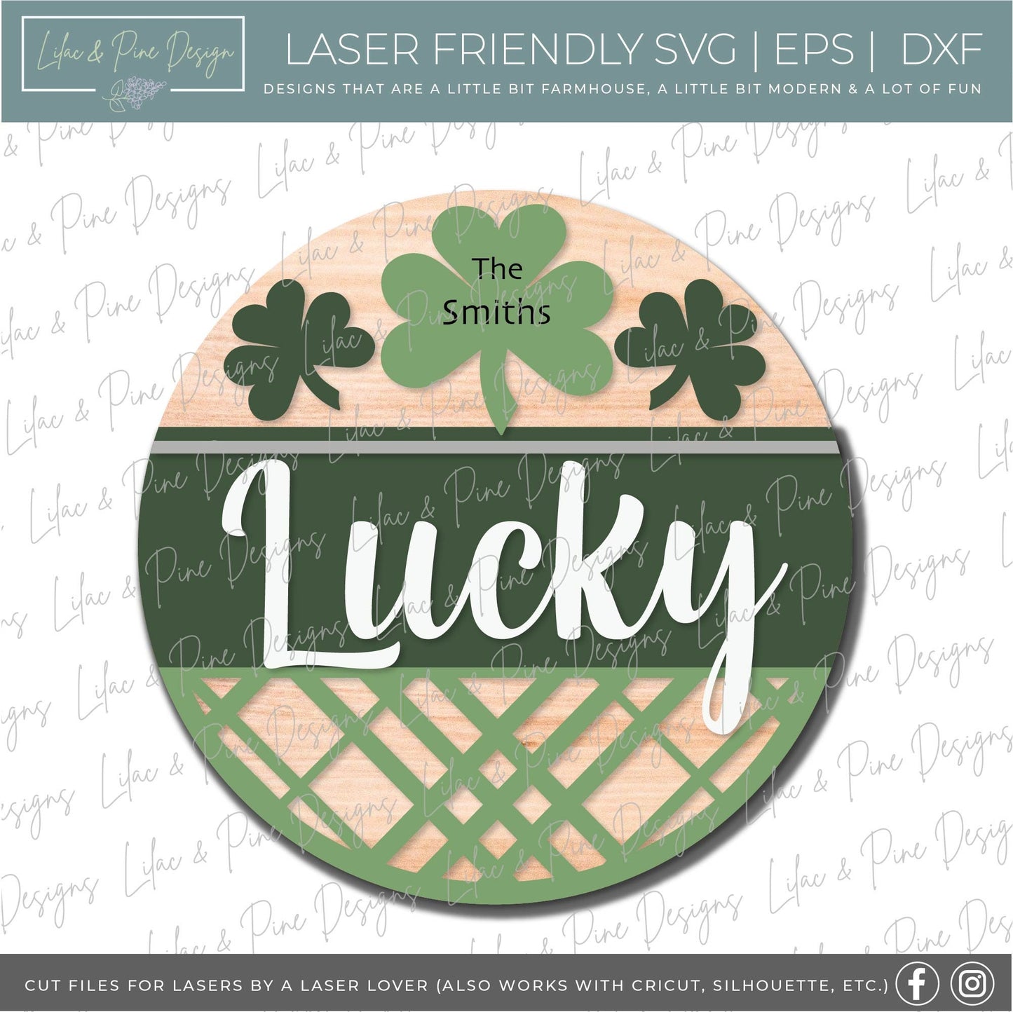 St Patricks Day door hanger bundle, St Pattys sign SVG, Shamrock svg, Leprechaun gnome SVG, plaid sign, Glowforge files, laser cut file