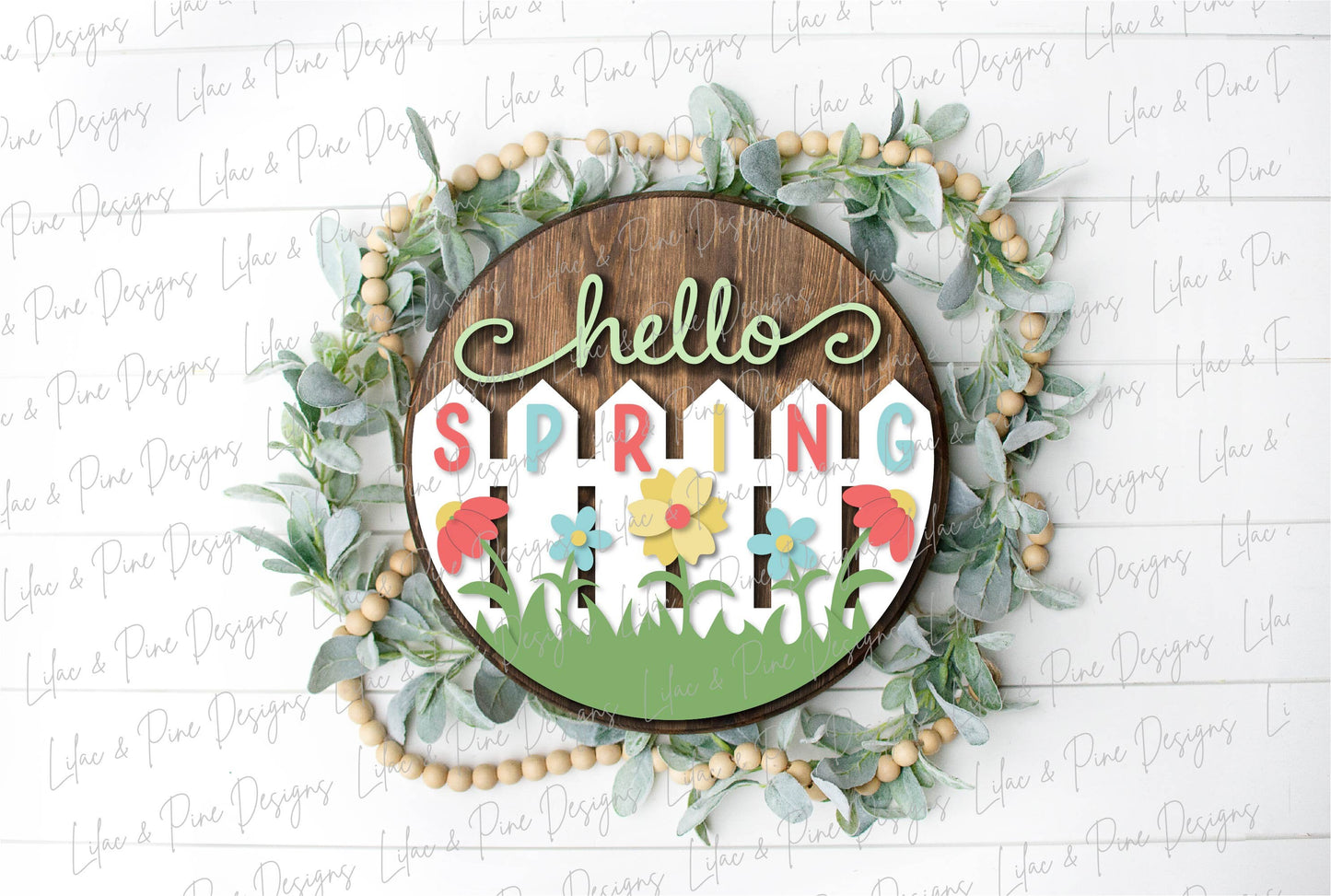 Hello Spring door hanger SVG, Spring sign SVG, flowers svg, Spring Welcome SVG, Hello Spring porch decor, Glowforge Svg, laser cut file