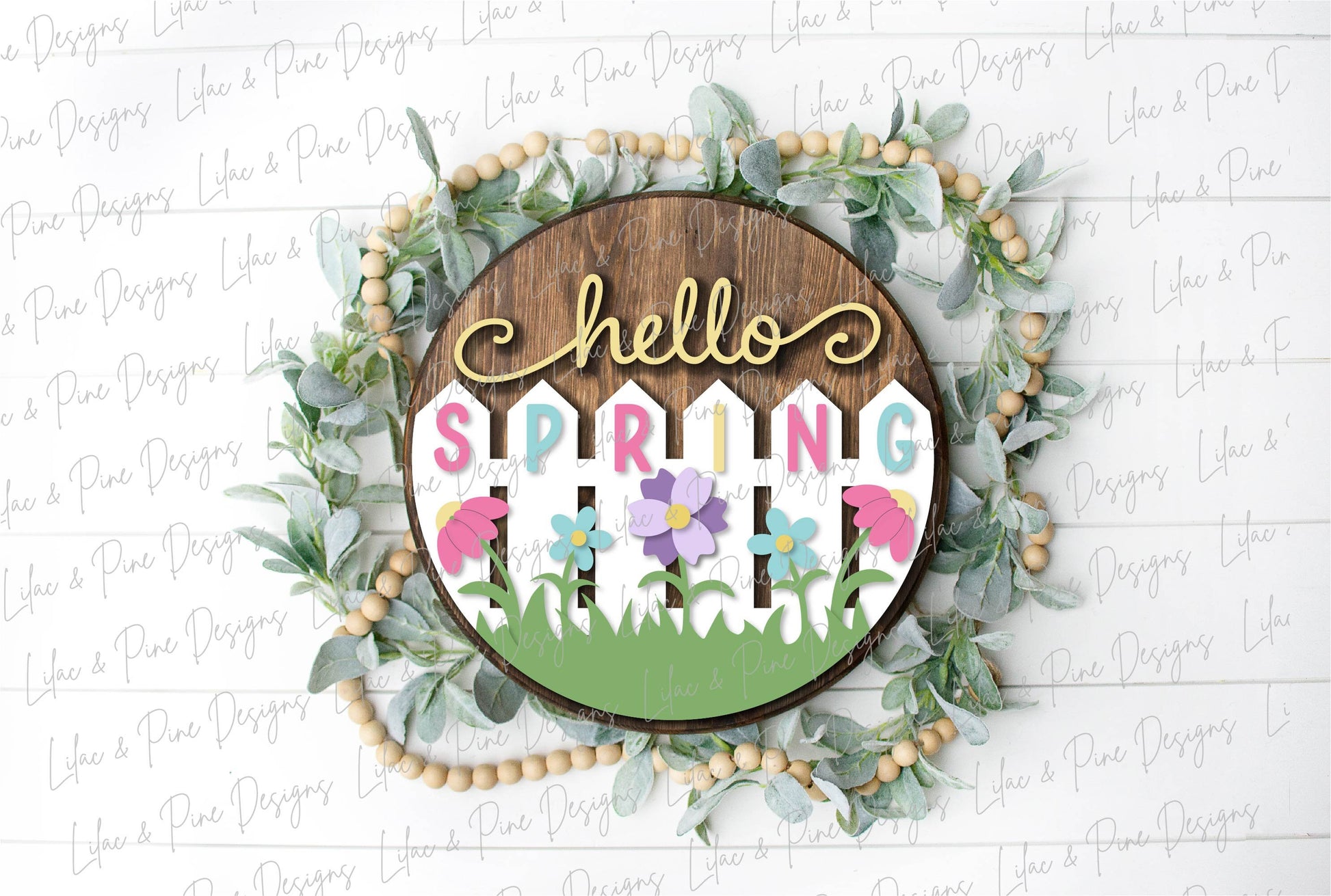 Hello Spring door hanger SVG, Spring sign SVG, flowers svg, Spring Welcome SVG, Hello Spring porch decor, Glowforge Svg, laser cut file