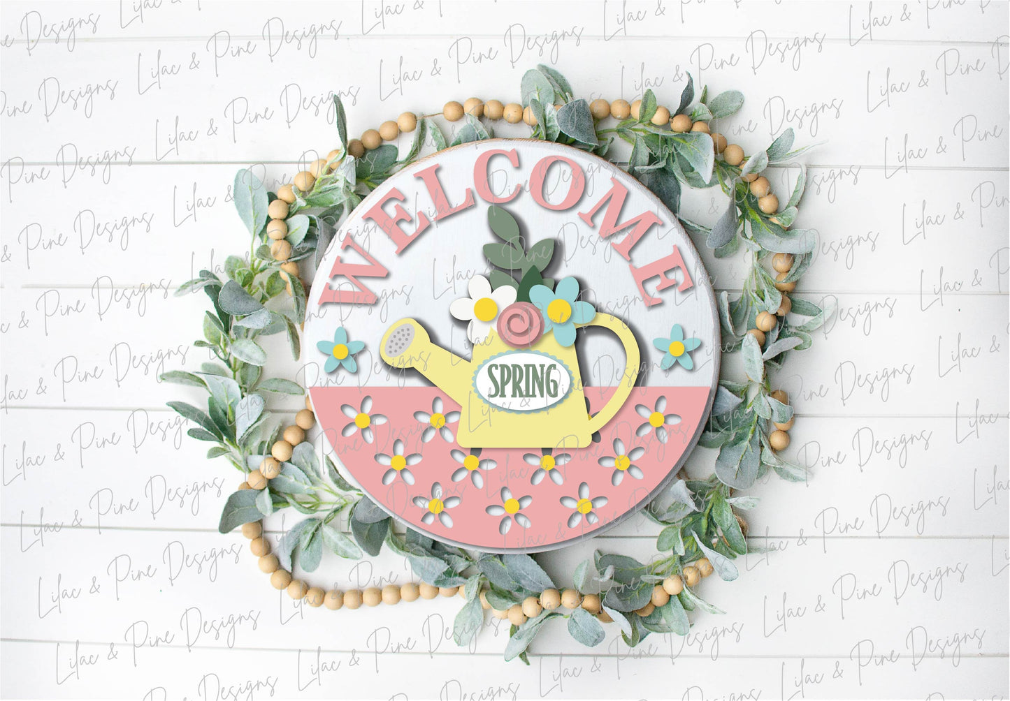 Welcome Spring door hanger SVG, Spring porch sign, Welcome sign SVG, Spring Welcome SVG, Spring decor, Glowforge Svg, laser cut file