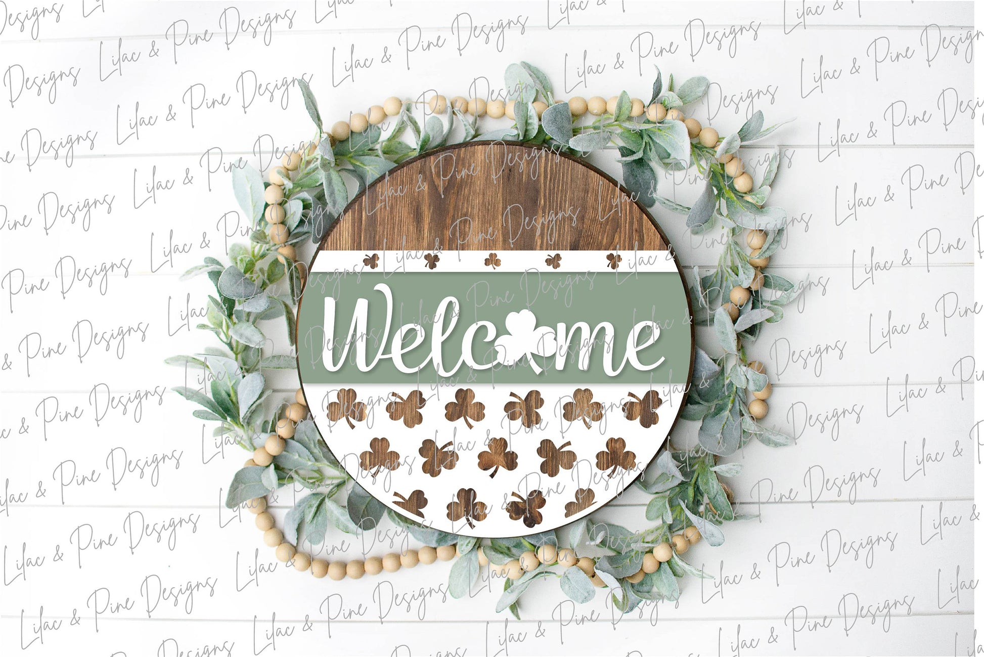 St Patricks Day Welcome door hanger, Shamrock Welcome SVG, St Paddy Welcome sign, St Patricks decor, clover SVG, Glowforge file, laser svg