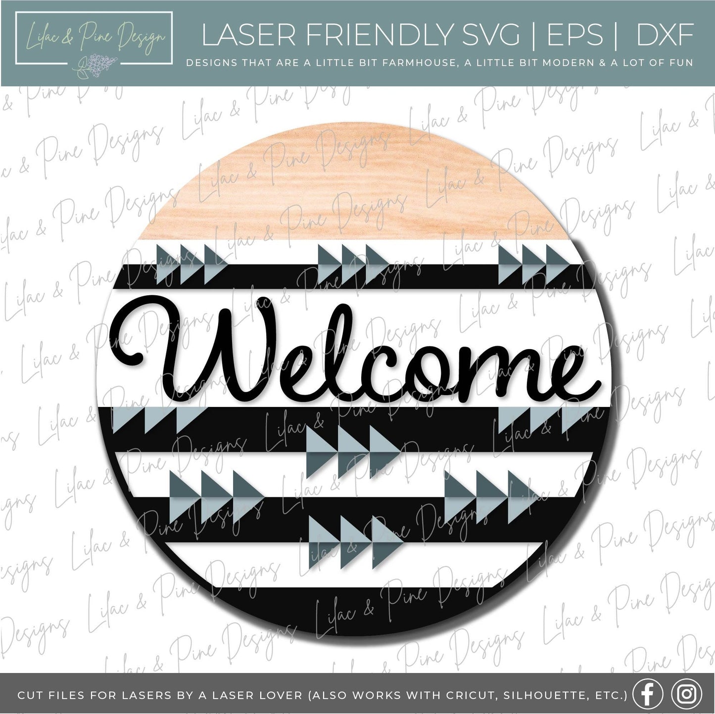 Welcome boho quilt door hanger, Welcome SVG, Boho wall decor, barn quilt sign, boho SVG, farmhouse svg, Glowforge file, laser svg