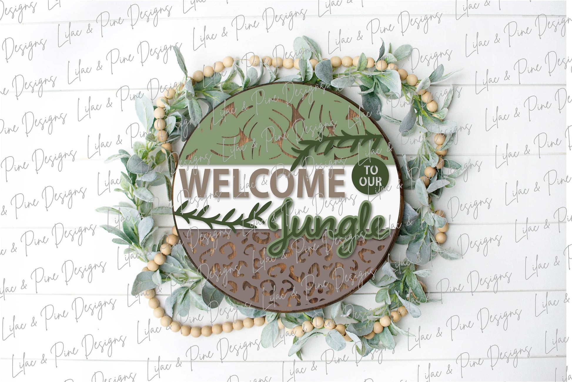 Jungle sign laser, Welcome sign SVG, leopard print SVG, plant SVG, door hanger svg, leopard sign svg, wild svg, Glowforge file, laser svg
