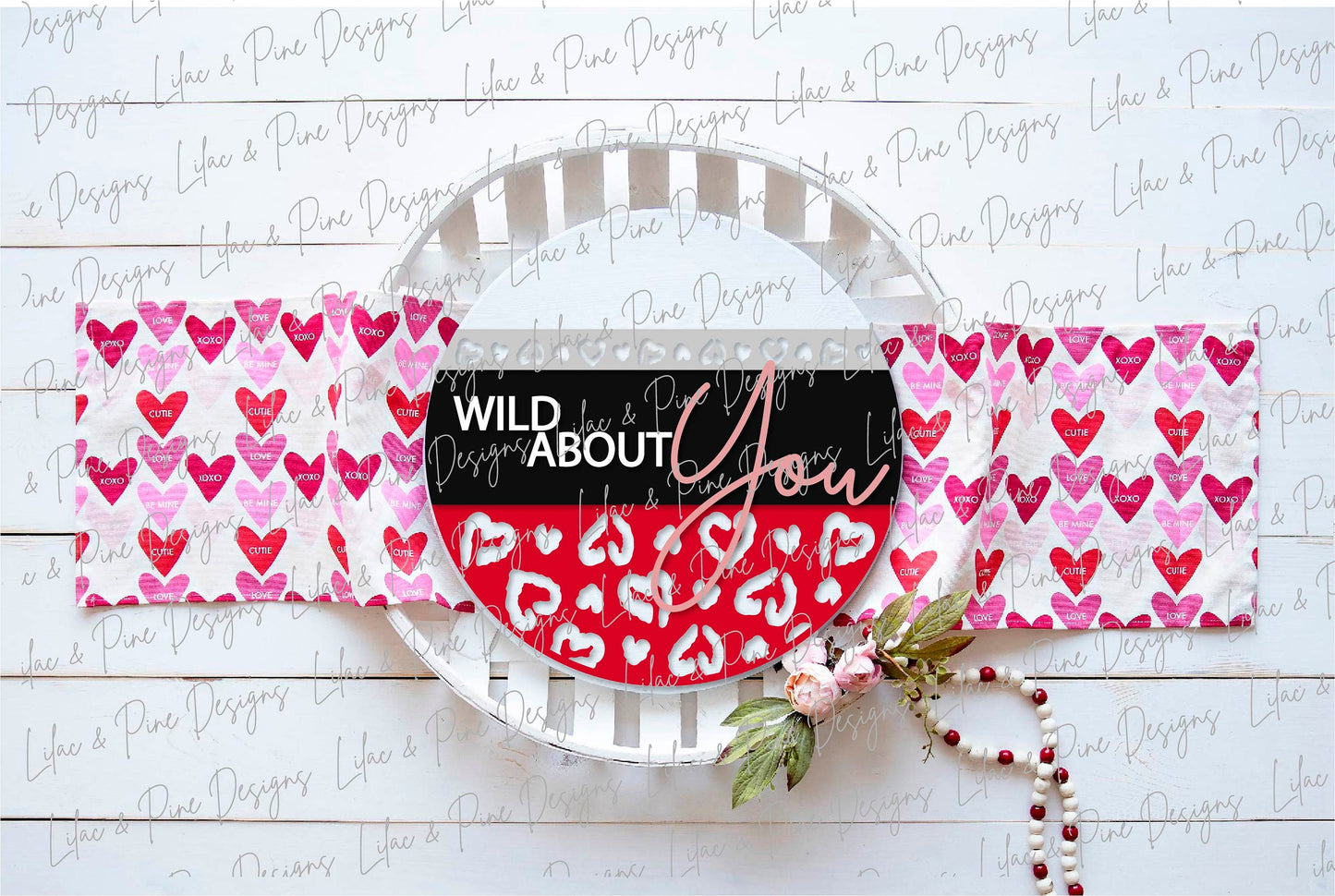 Valentine leopard Welcome door hanger, Wild About You sign SVG, Wild about Us SVG, Happy Valentines Day SVG, Glowforge file, laser svg
