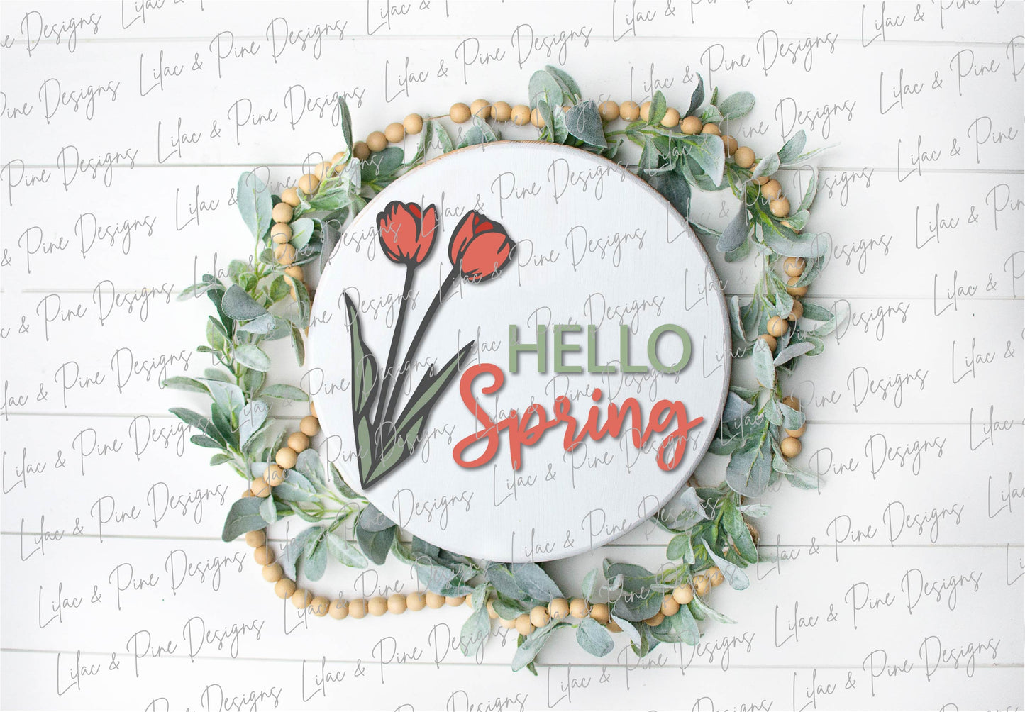 Spring welcome door hanger bundle, spring floral sign SVG, tulip svg, hello spring svg, daffodil laser file, Glowforge files, laser cut file
