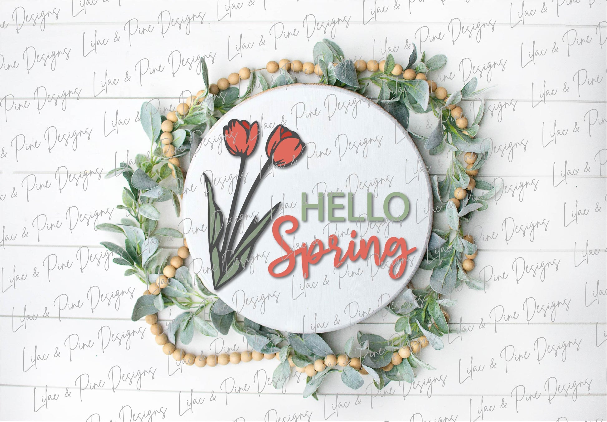 Spring welcome door hanger bundle, spring floral sign SVG, tulip svg, hello spring svg, daffodil laser file, Glowforge files, laser cut file
